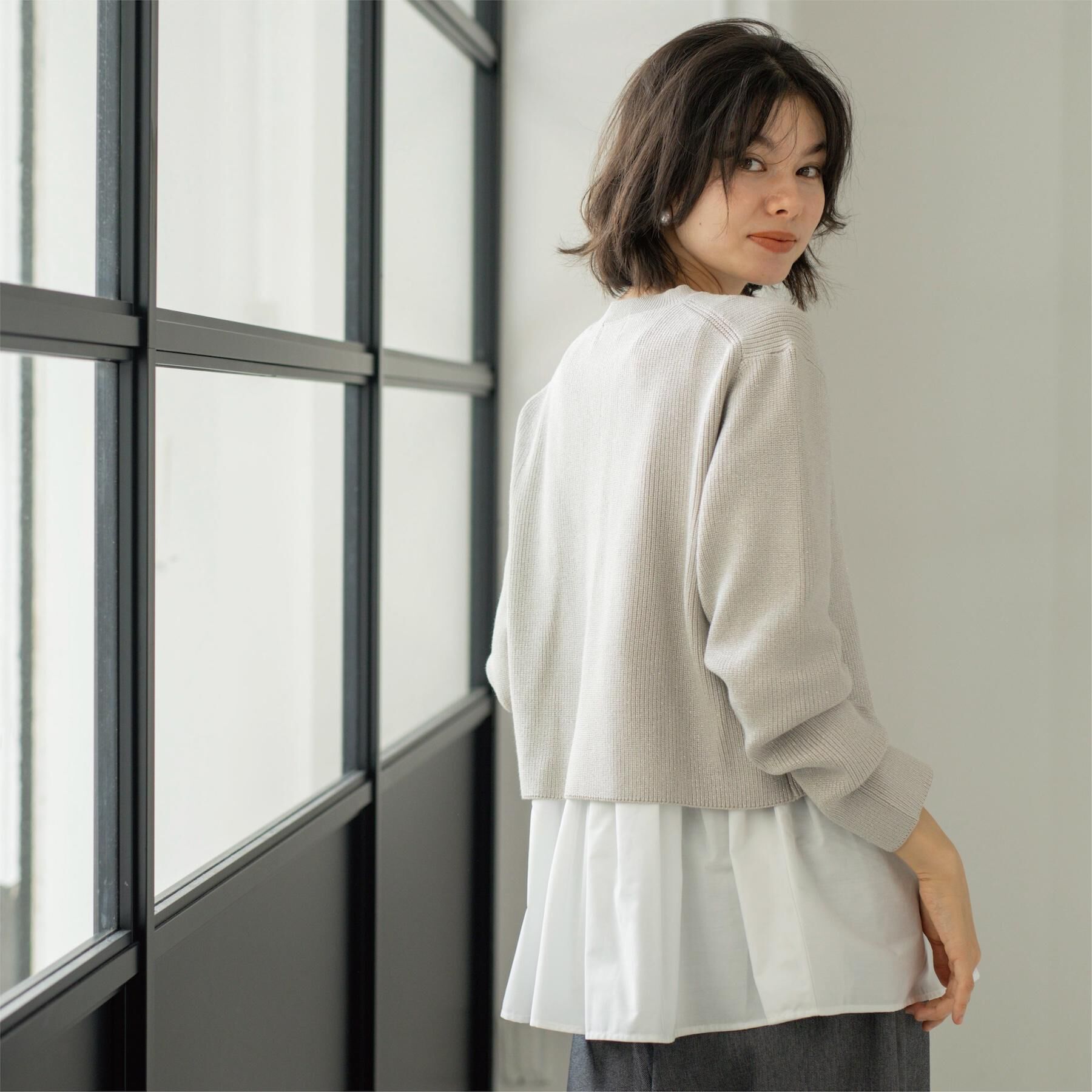 OPAQUE.CLIP「《ツインセット》ショートラメニット&times;フレアタンクトップ【洗濯機OK】」|その他|