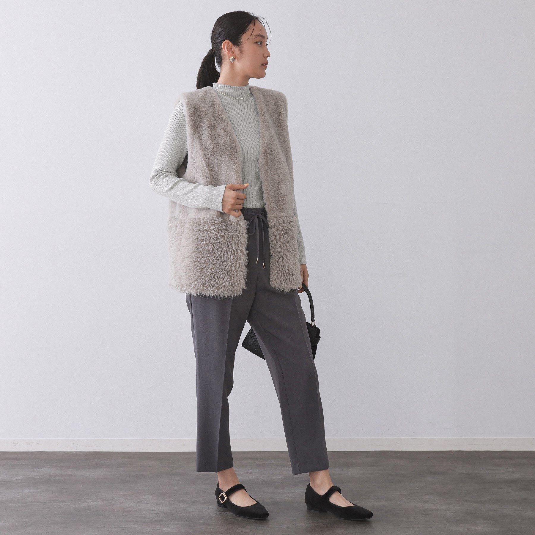 OPAQUE.CLIP「ハイネックリブニット【洗濯機OK】」|ニット・セーター|