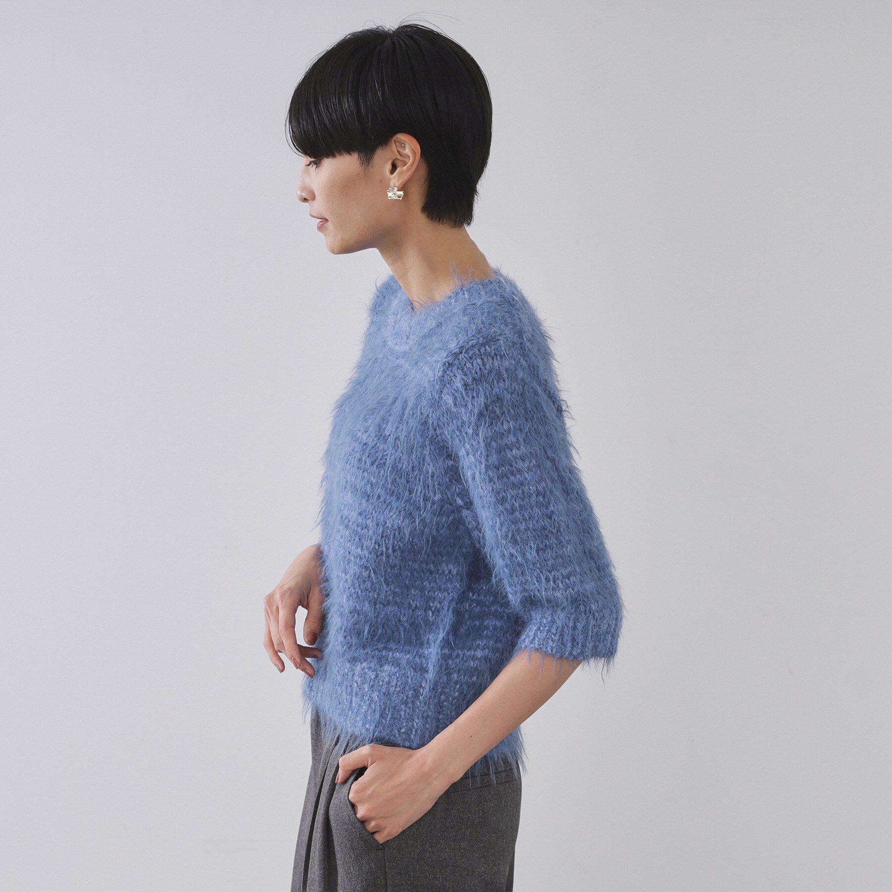 OPAQUE.CLIP「フェザーヤーンニット【洗濯機OK/抗ピル】」|ニット・セーター|