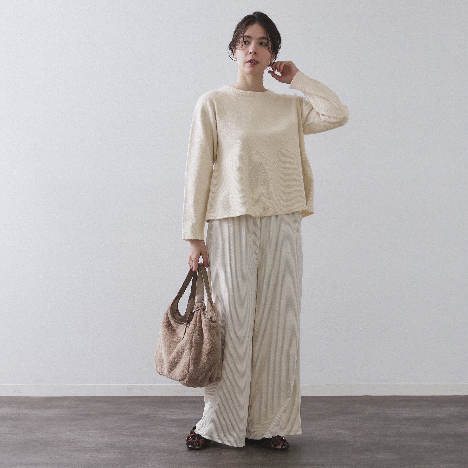 OPAQUE.CLIP「ペプラムニット【洗濯機OK】」|ニット・セーター|
