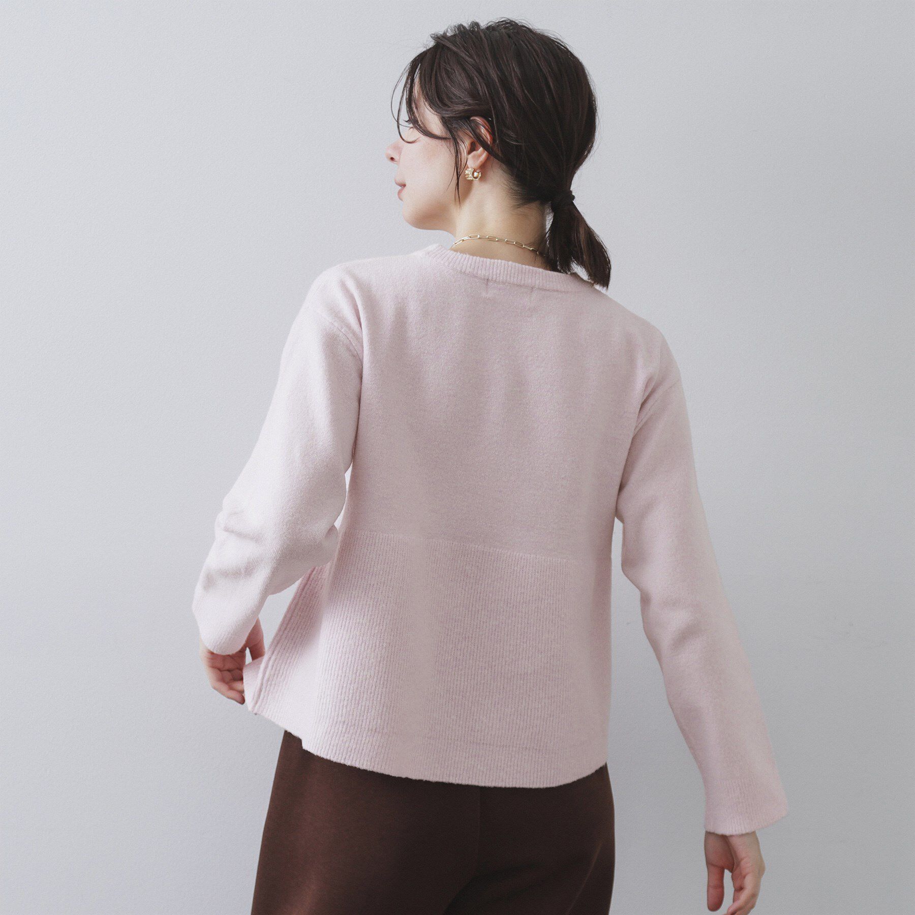 OPAQUE.CLIP「ペプラムニット【洗濯機OK】」|ニット・セーター|