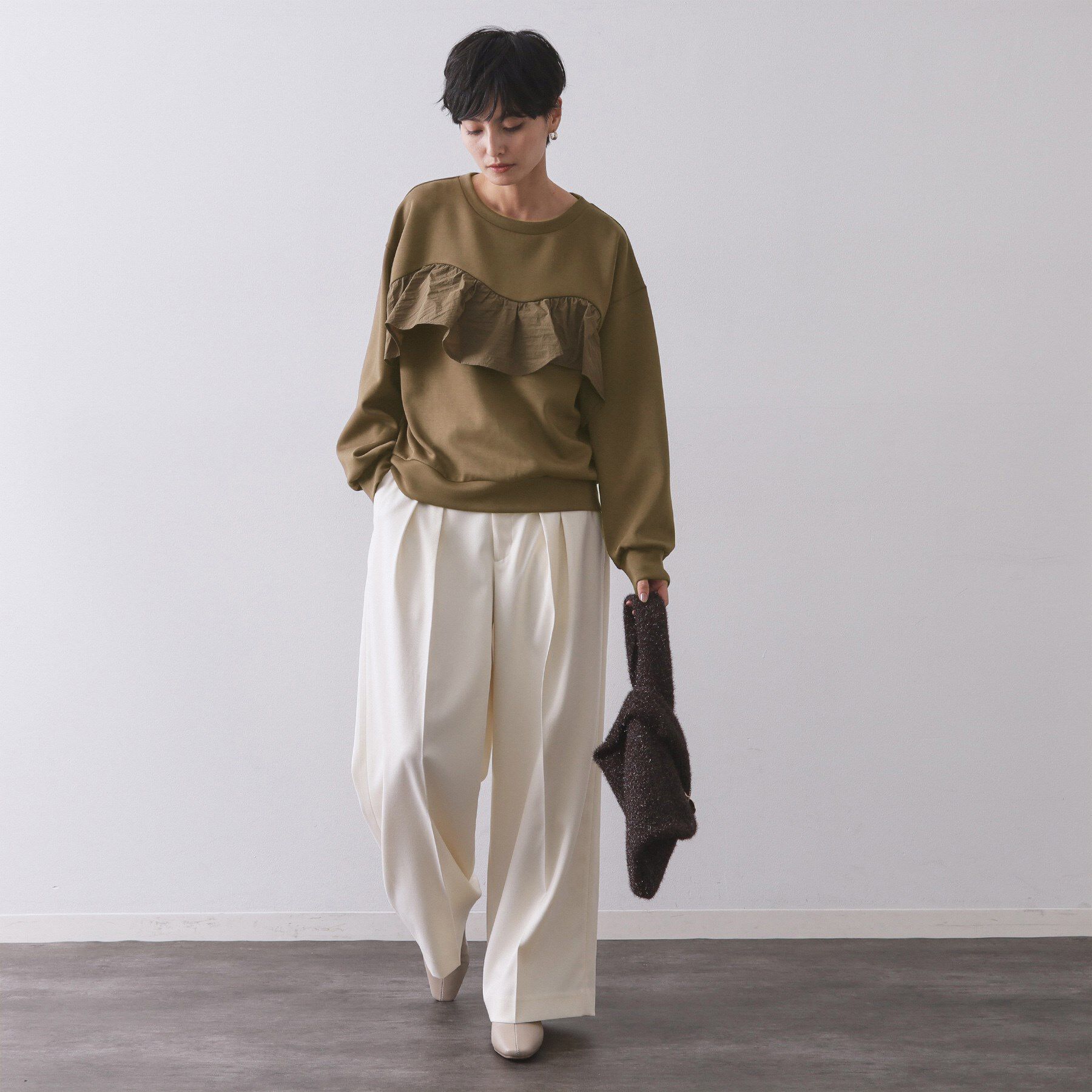 OPAQUE.CLIP「フリルドッキングトップス【洗濯機OK】」|Tシャツ・カットソー|