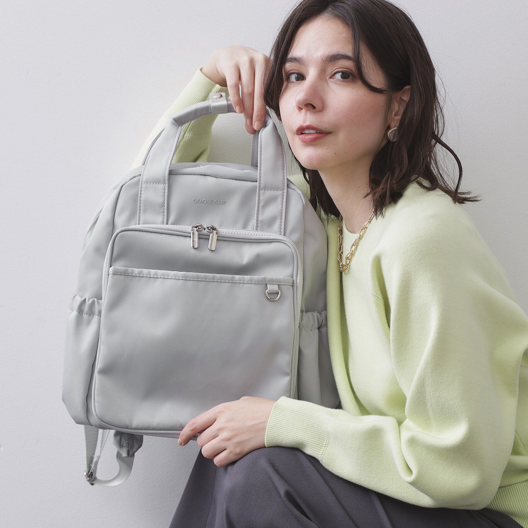 OPAQUE.CLIP「フロントポケットデザインリュック【2WAY／マルチポケット】」|リュック|グレー(012)