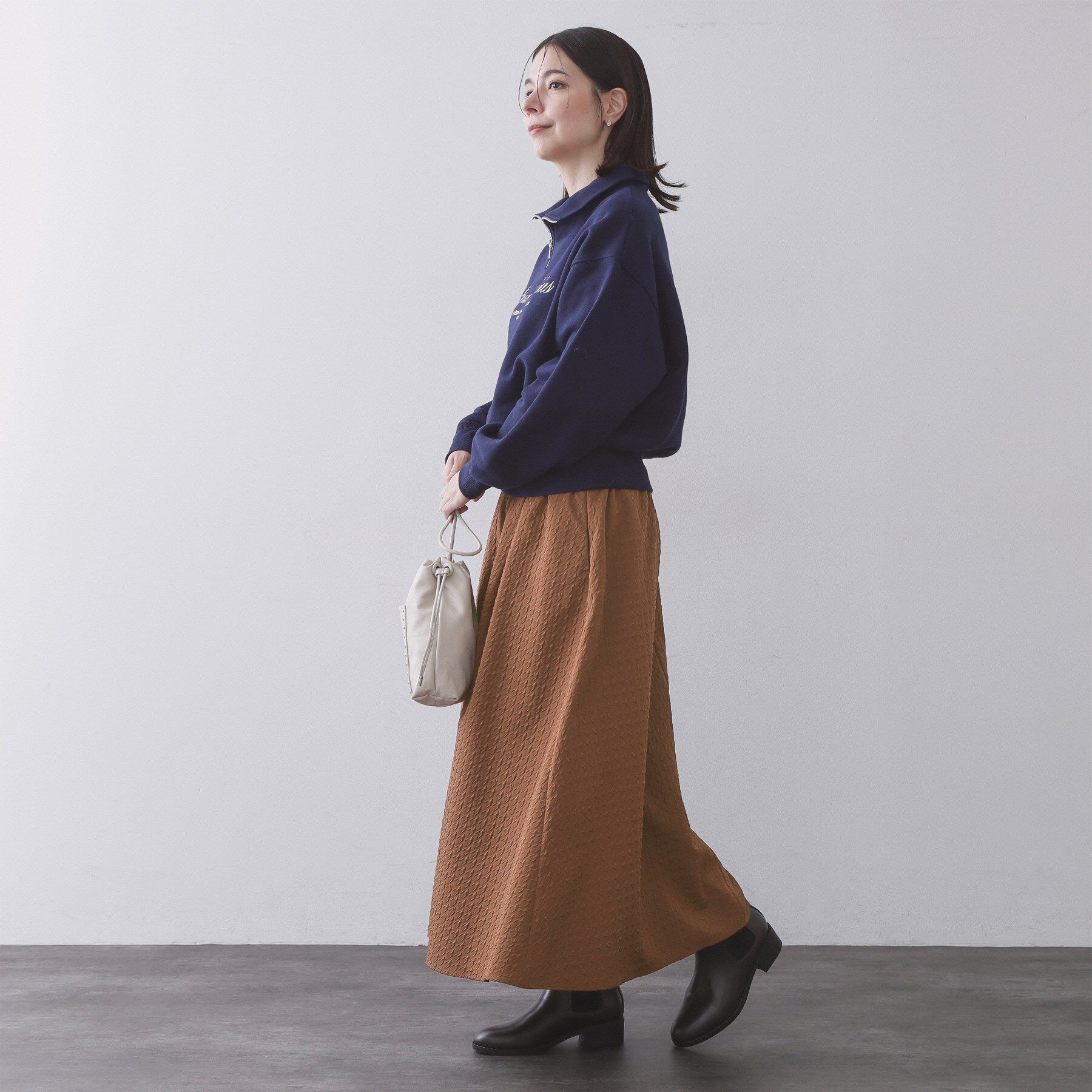 OPAQUE.CLIP「チドリエンボスフレアスカート【洗濯機OK】」|スカート|