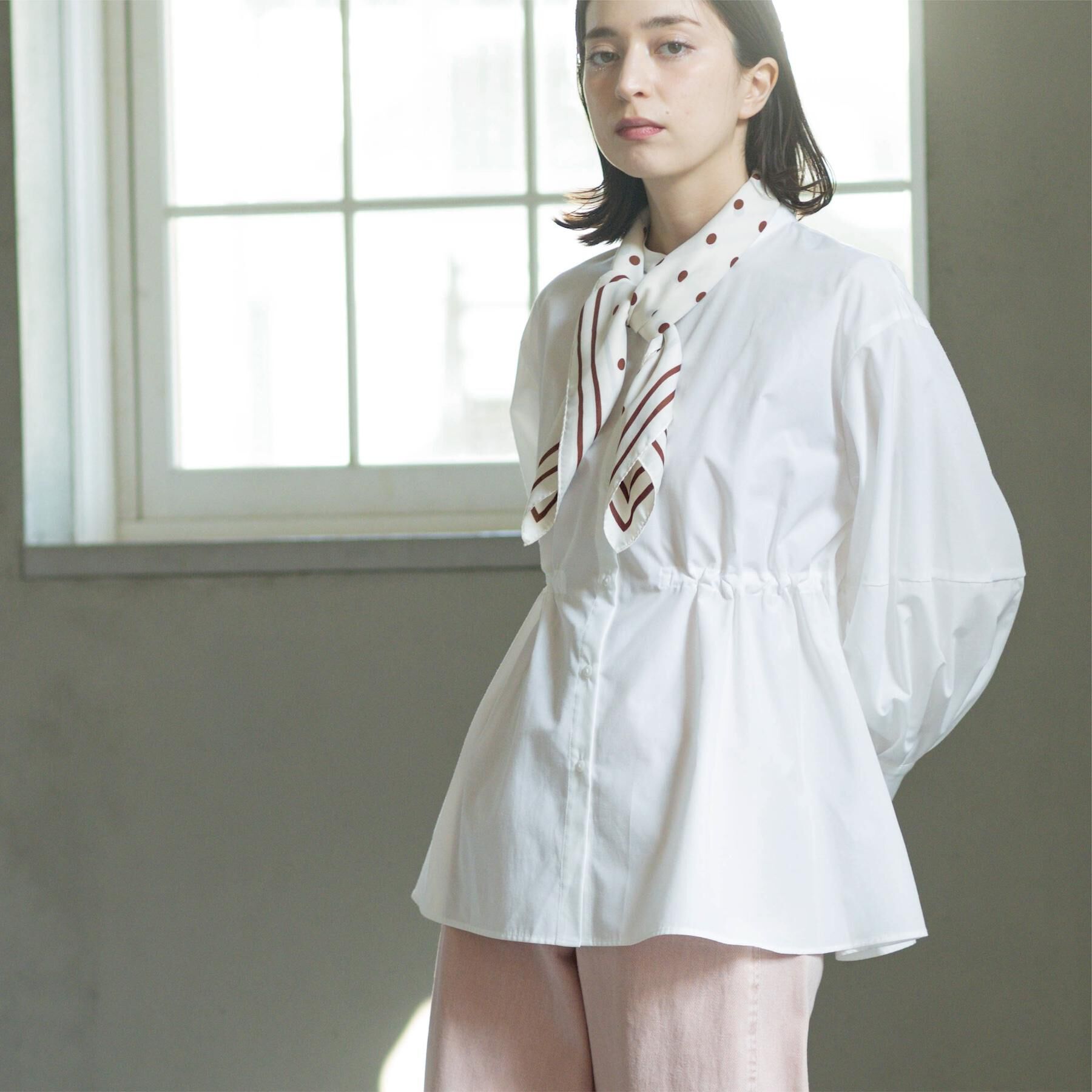 OPAQUE.CLIP「ストライプペプラムデザインブラウス【洗濯機OK】」|シャツ・ブラウス|