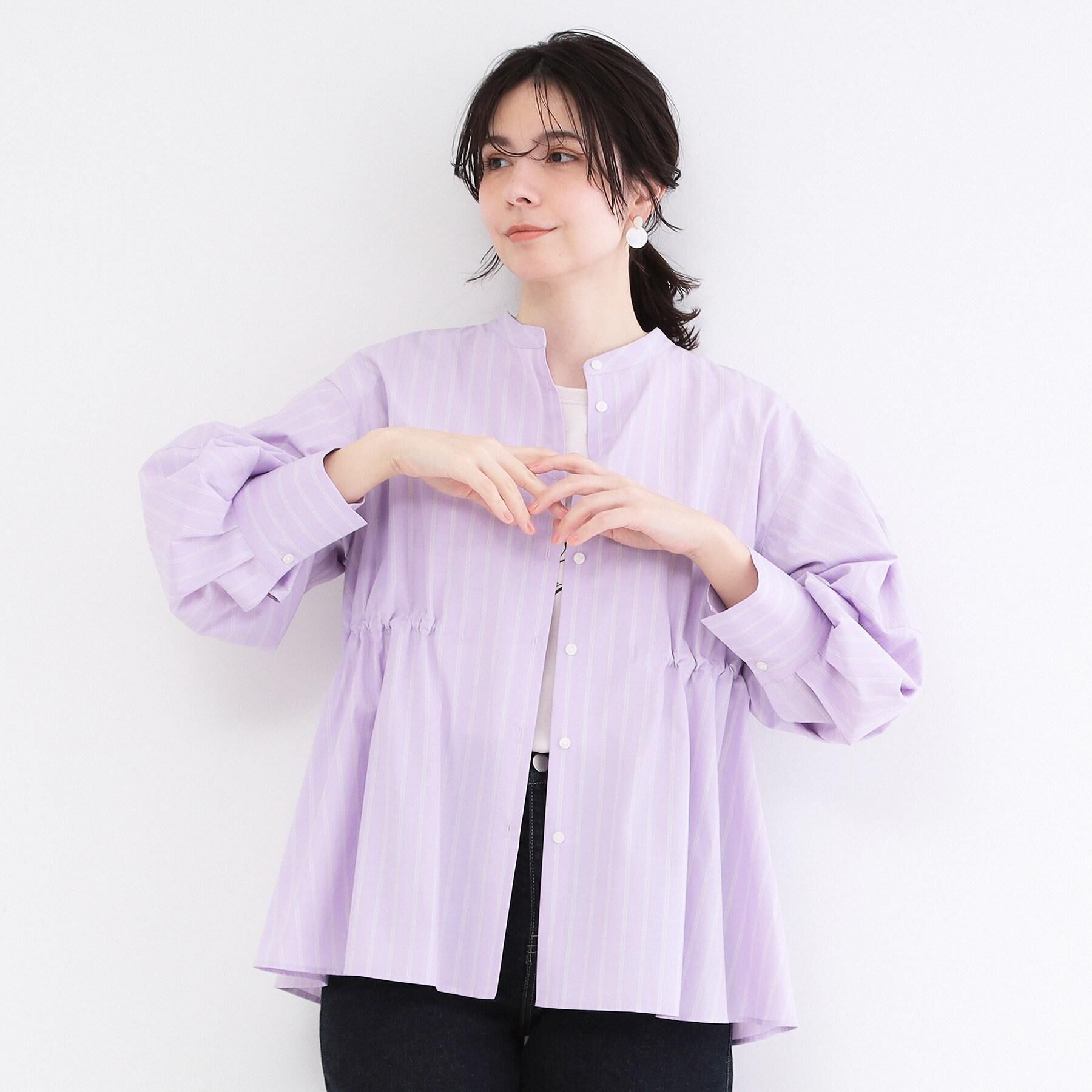 OPAQUE.CLIP「ストライプペプラムデザインブラウス【洗濯機OK】」|シャツ・ブラウス|