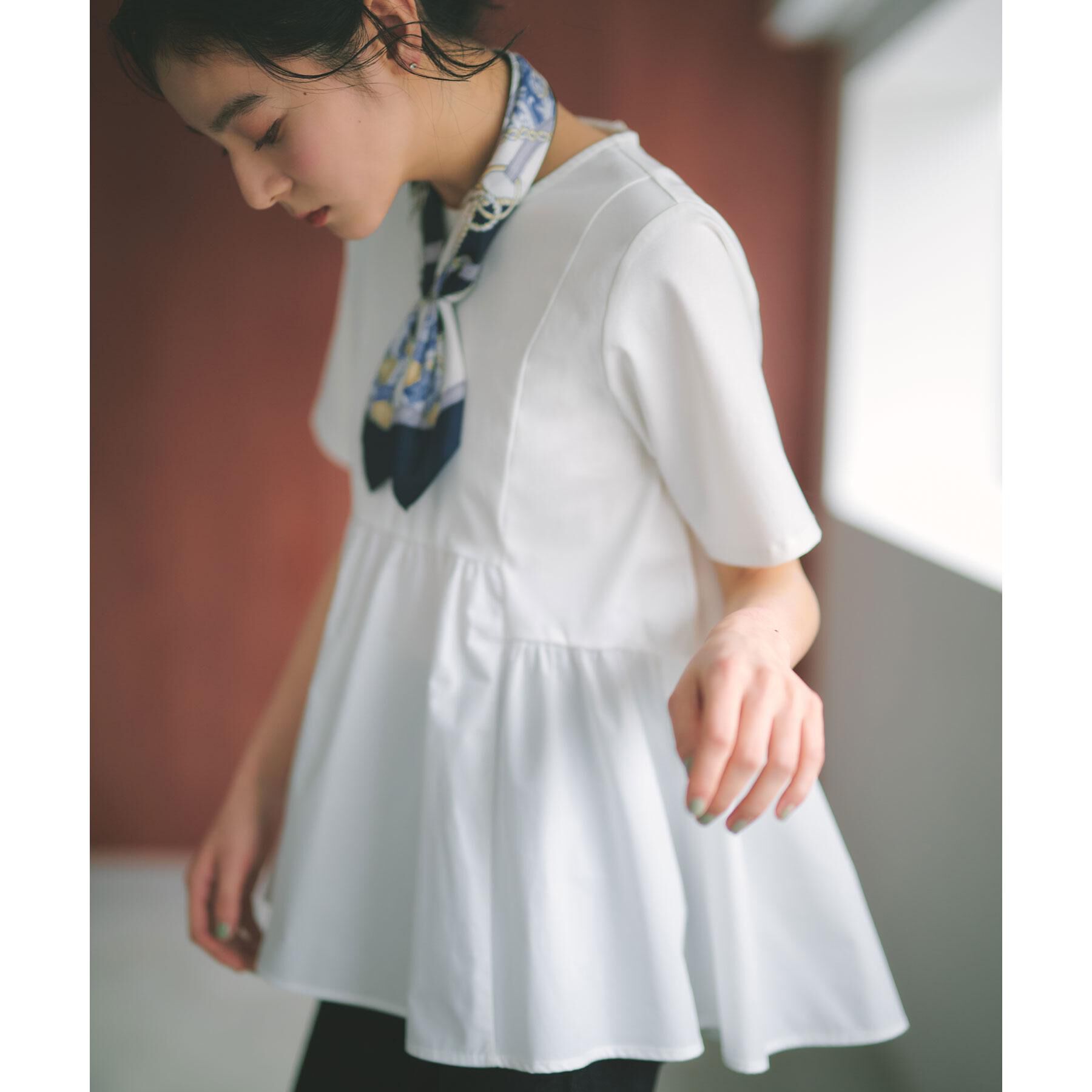 OPAQUE.CLIP「ペプラムドッキングカットソー【洗濯機OK】」|Tシャツ・カットソー|