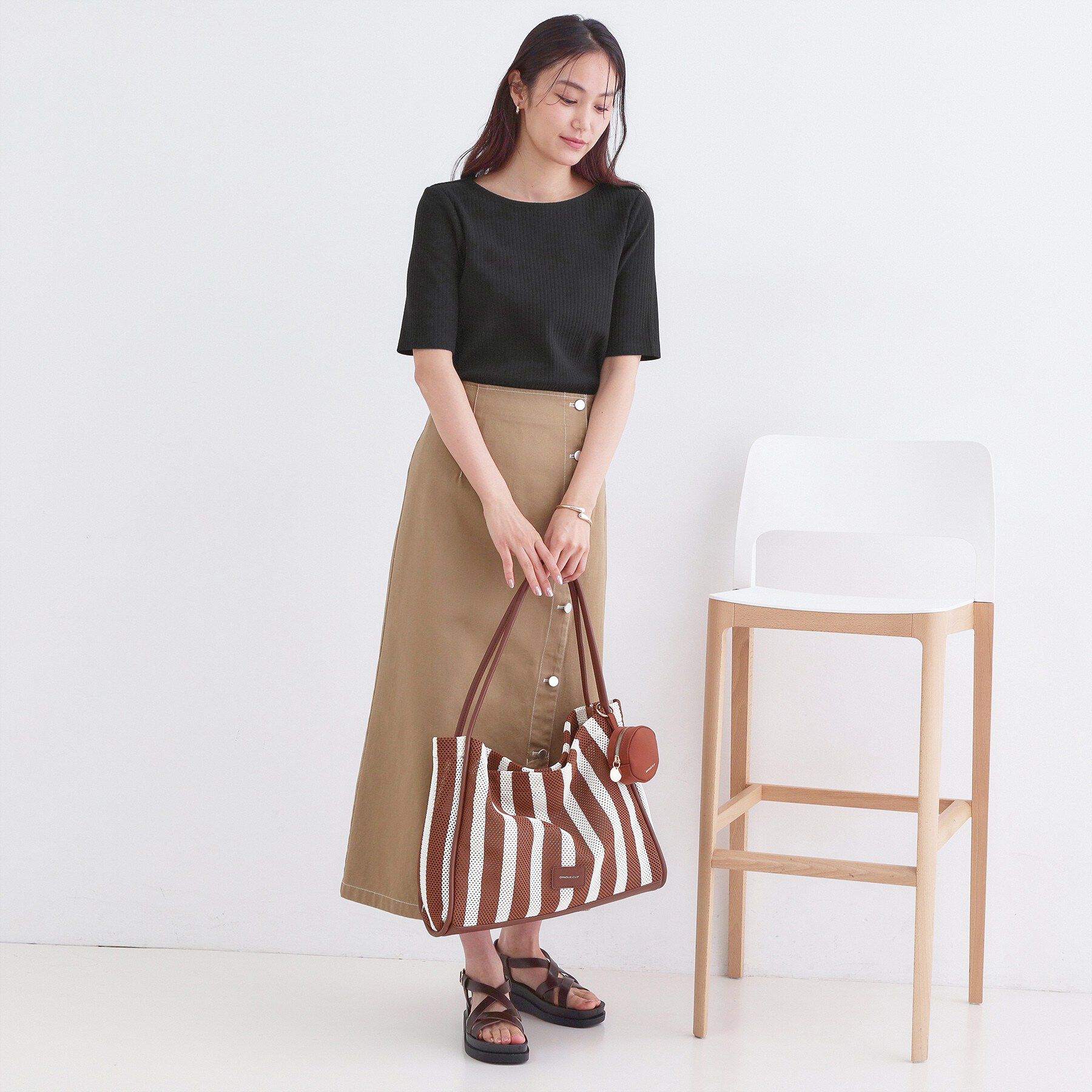 OPAQUE.CLIP「ベーシックリブボートネックカットソー【洗濯機OK】」|Tシャツ・カットソー|