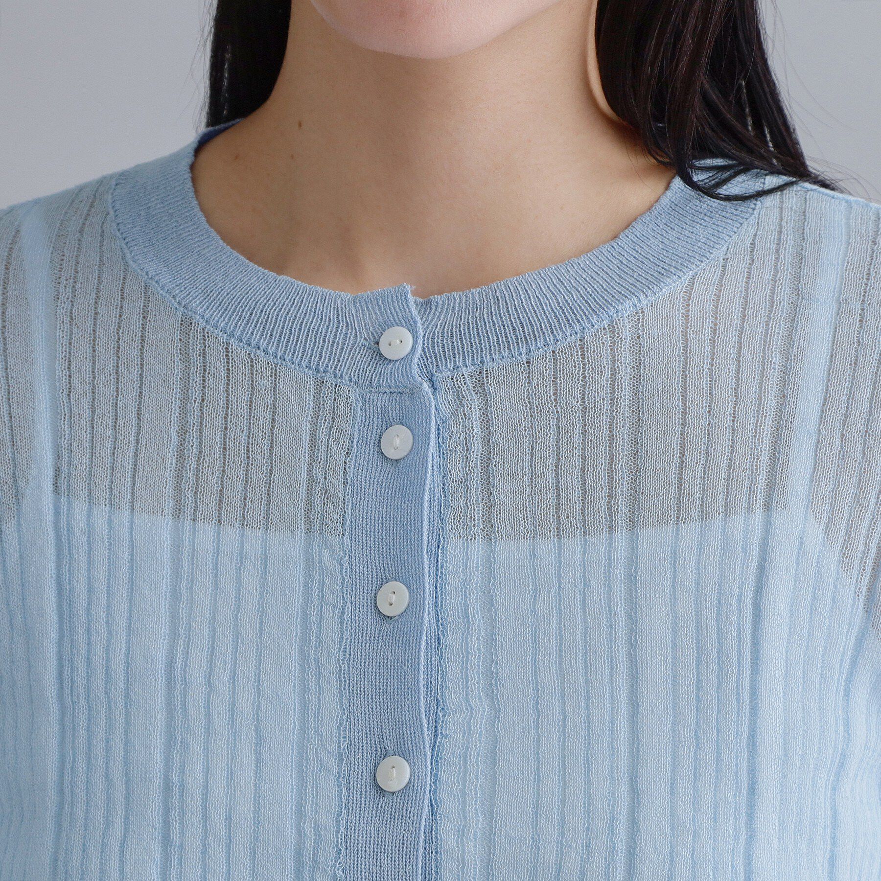 OPAQUE.CLIP「【es】シアーランダムリブニットカーディガン【洗濯機OK/抗ピル】」|カーディガン|