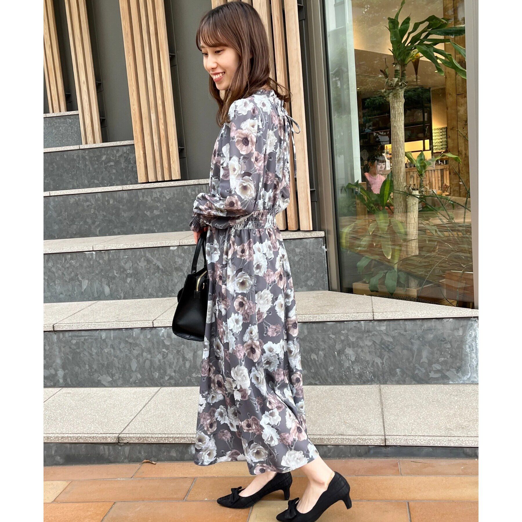 Couture broach「【大人フェミニン・一枚で着映える】Springフラワーシャーリングワンピ」|ワンピース|