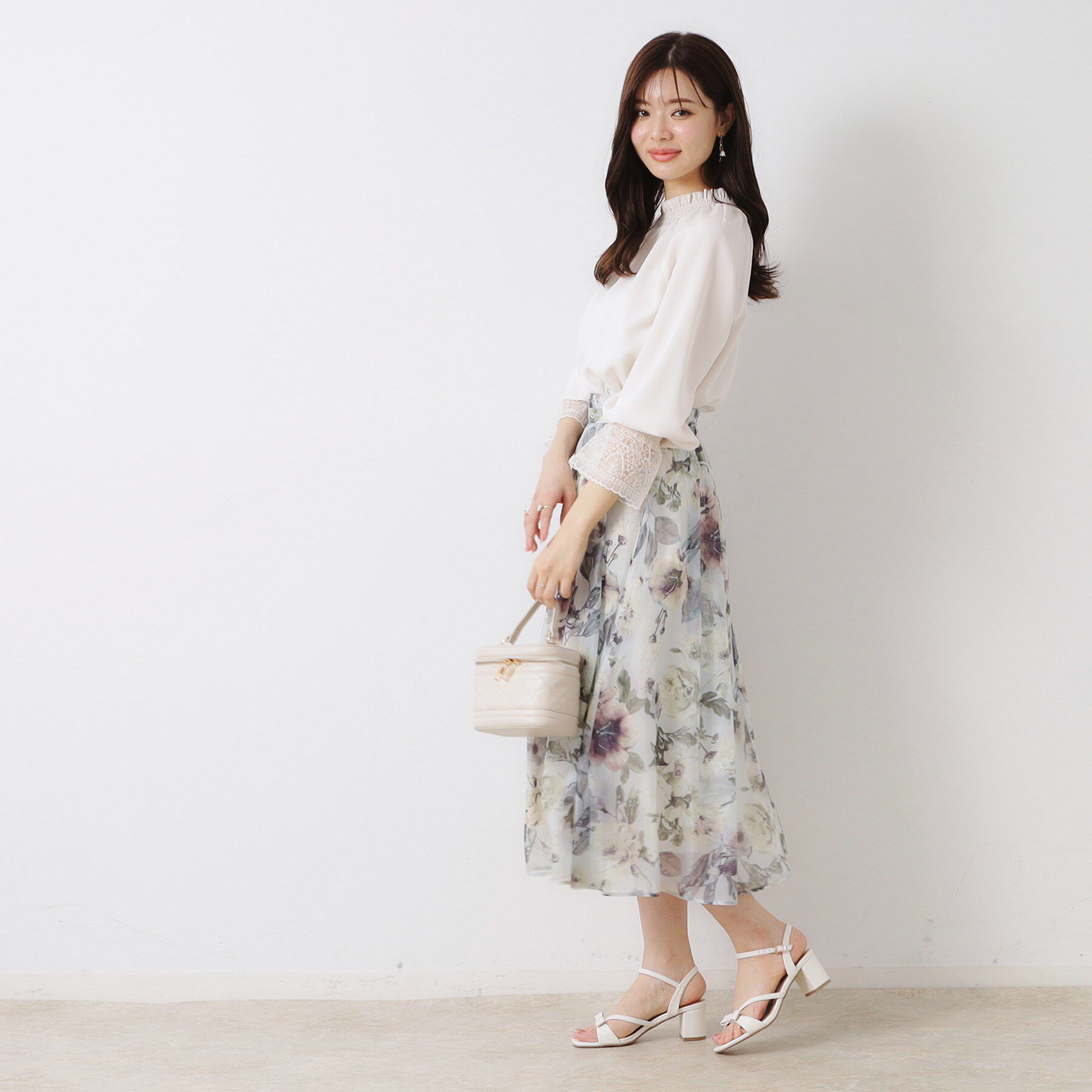 Couture broach「【一枚で着映える・華やか・上品】Summerオーガンフルールスカート」|スカート|