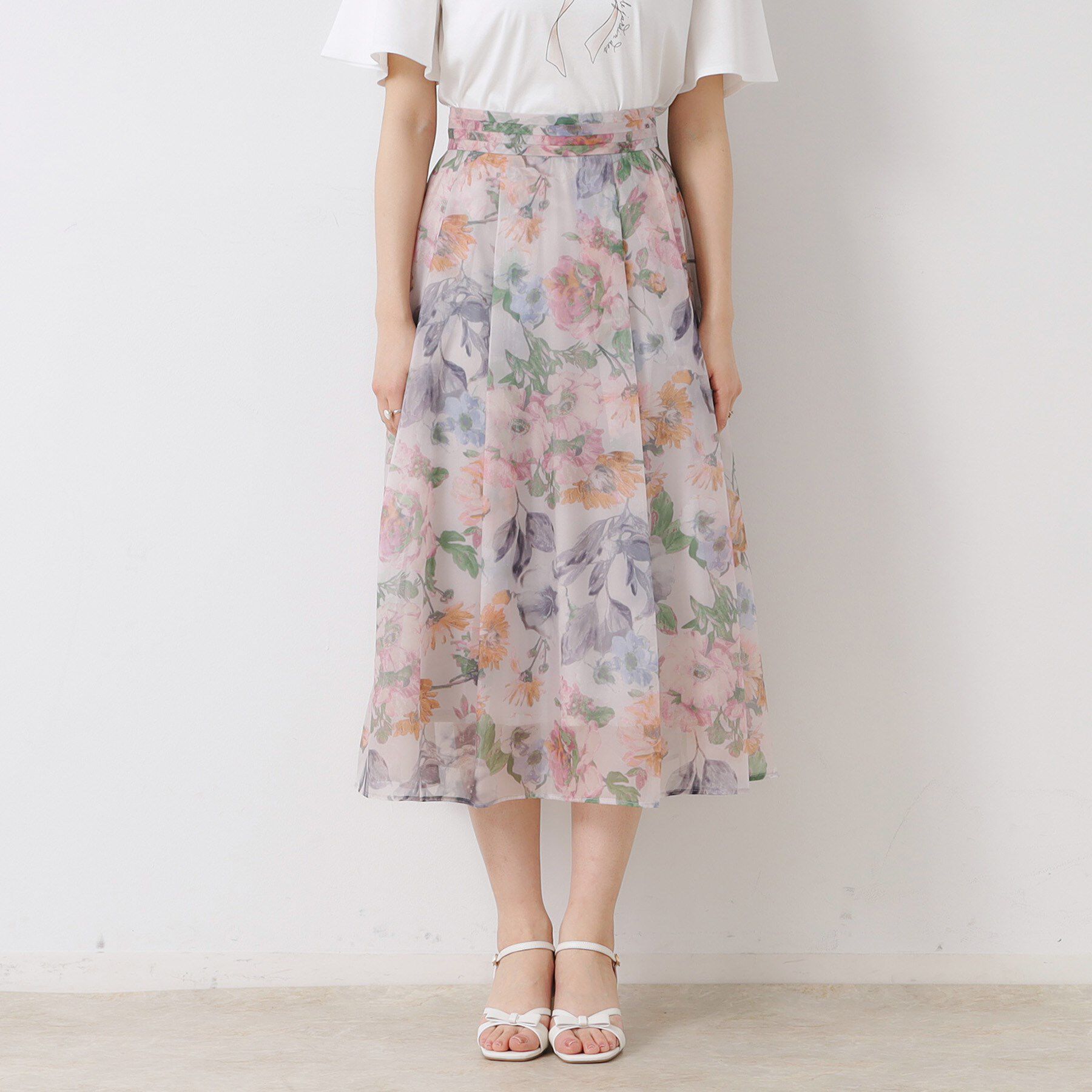 Couture broach「【一枚で着映える・華やか・上品】Summerオーガンフルールスカート」|スカート|