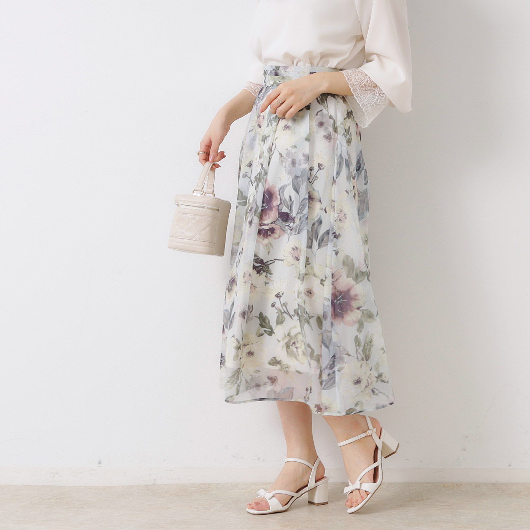 Couture broach「【一枚で着映える・華やか・上品】Summerオーガンフルールスカート」|スカート|
