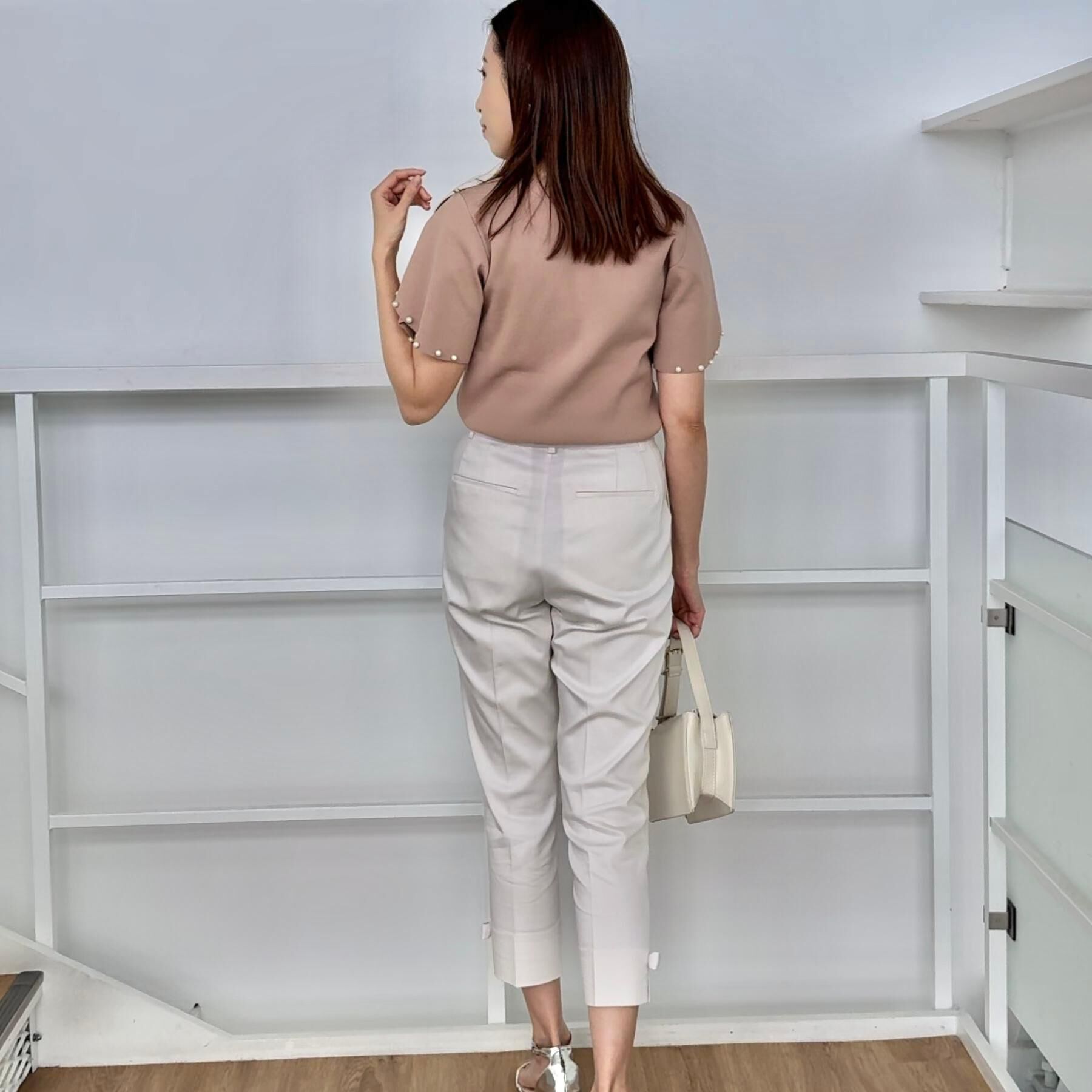 Couture broach「【一枚でキマる・華やか】パール調付チューリップ袖ニット」|ニット・セーター|