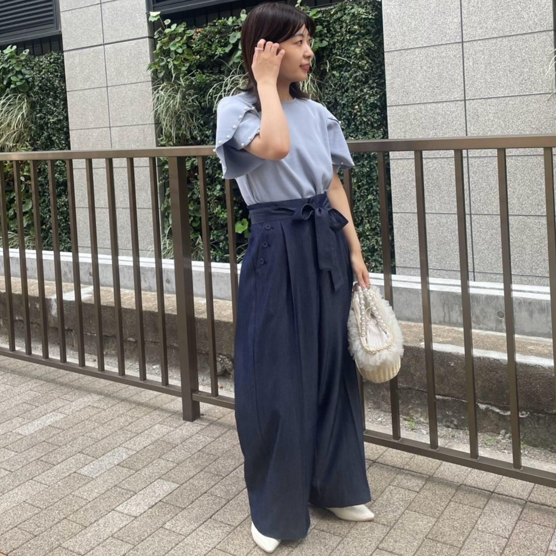 Couture broach「【一枚でキマる・華やか】パール調付チューリップ袖ニット」|ニット・セーター|