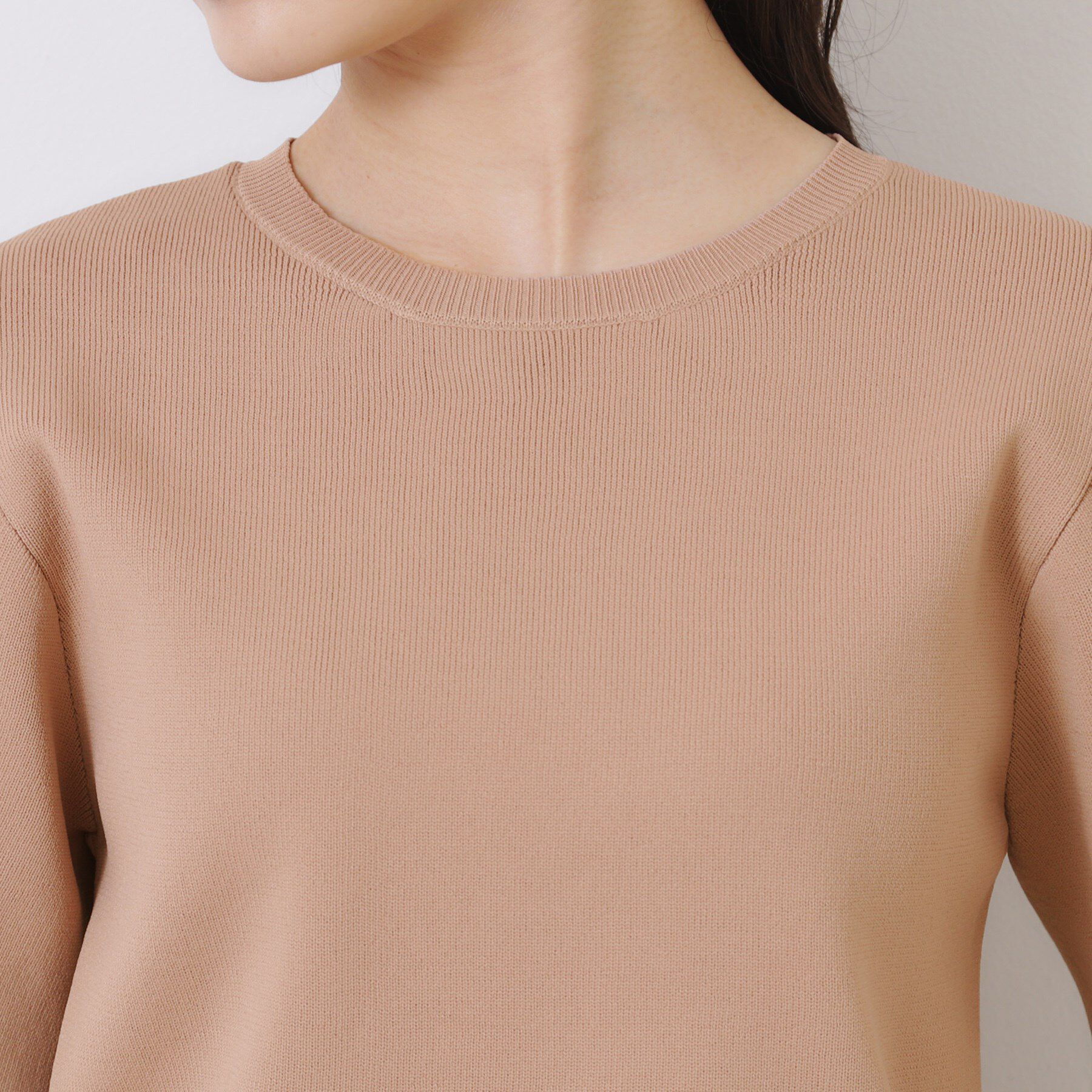 Couture broach「【一枚でキマる・華やか】パール調付チューリップ袖ニット」|ニット・セーター|