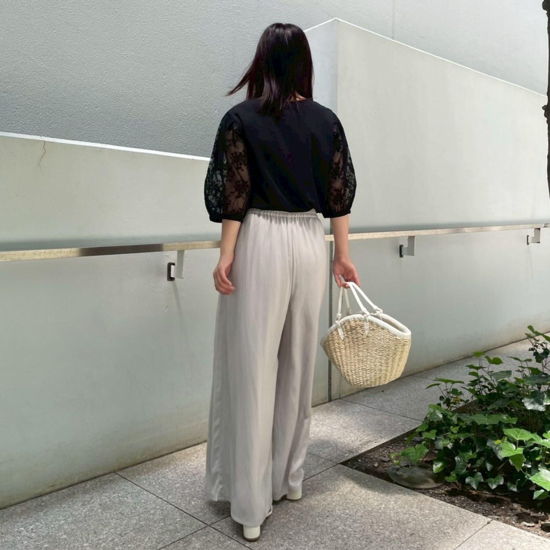 Couture broach「【接触冷感・UV・マシンウォッシャブル】袖レースデザイントップス」|Tシャツ・カットソー|