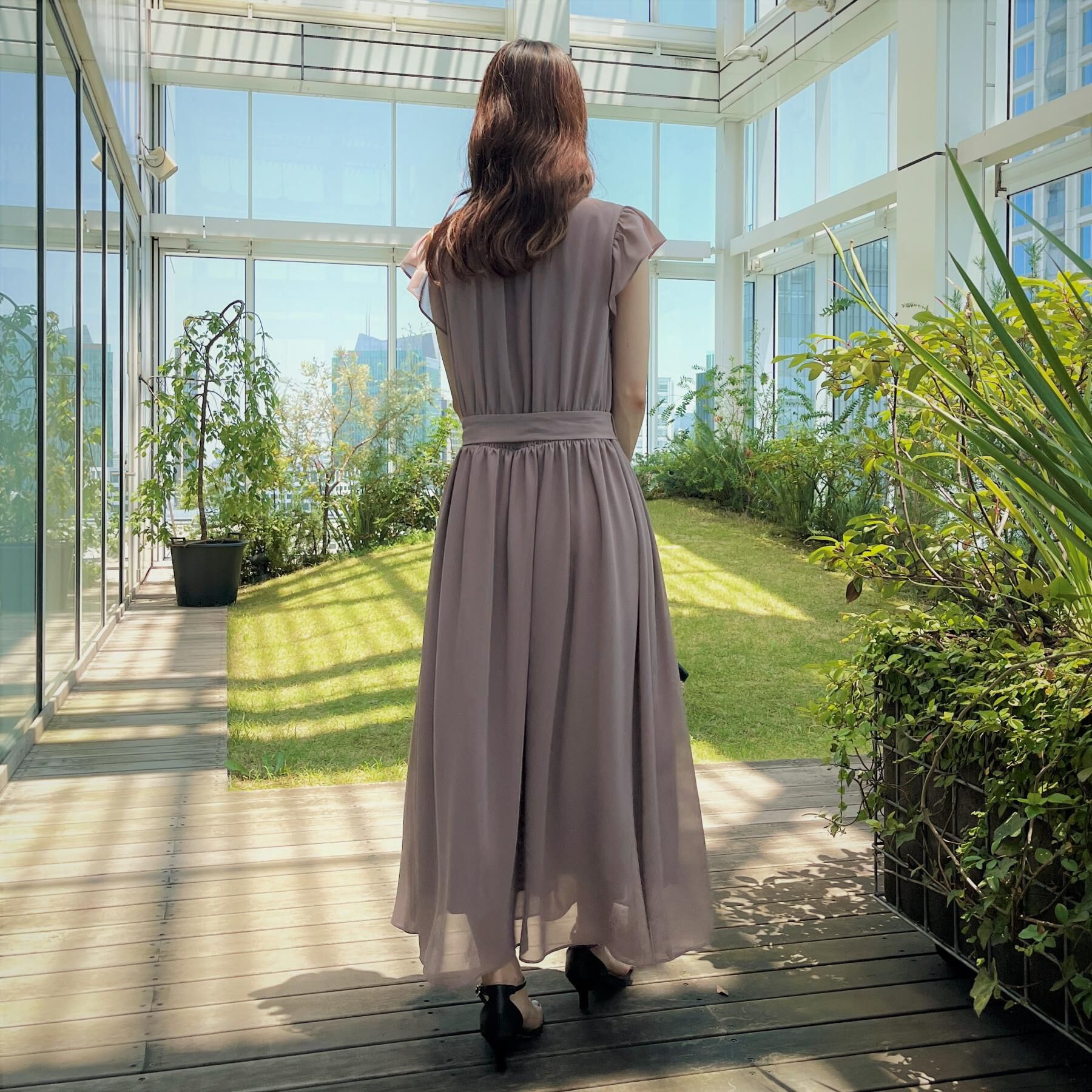 Couture broach「【一枚で着映える・楽ちん・ドライタッチ】フリルスリーブワンピース」|ワンピース|