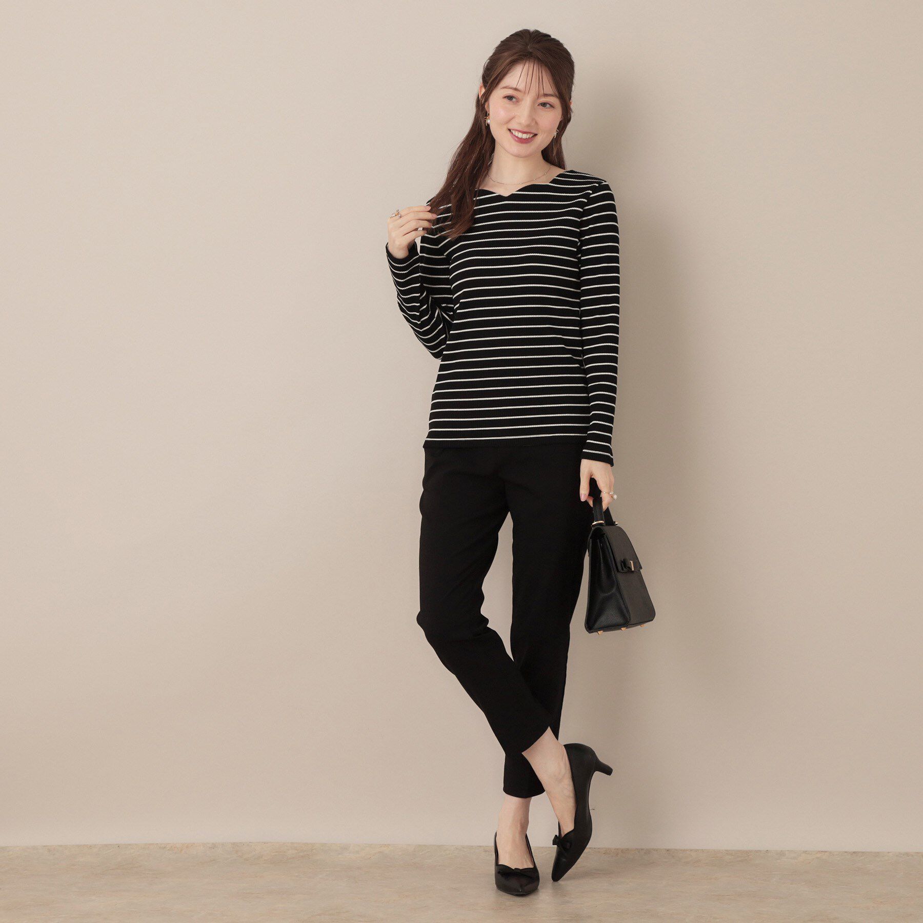 Couture broach「【マシンウォッシャブル・通勤・大人可愛い】ハートネックテレコプルオーバー」|Tシャツ・カットソー|