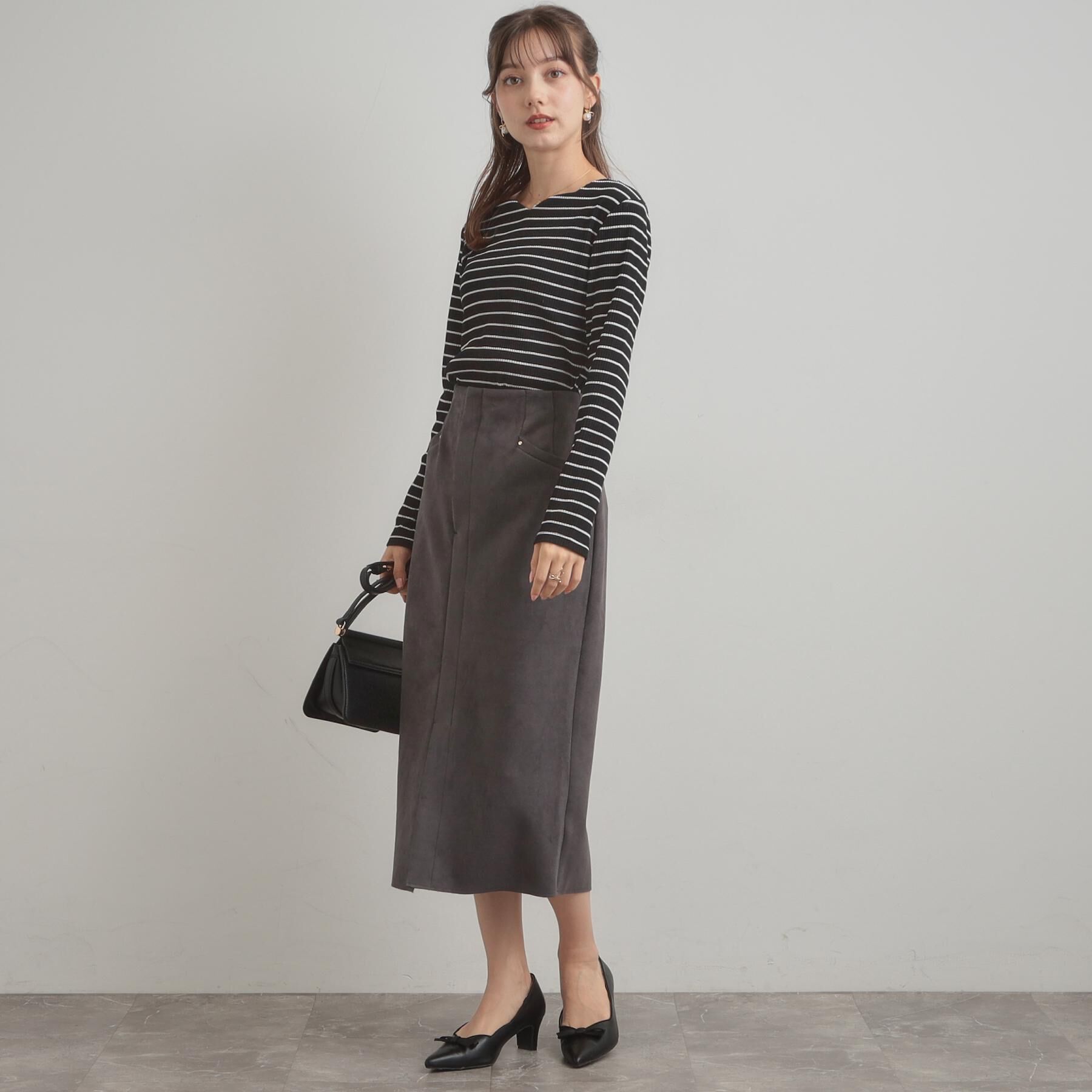 Couture broach「【マシンウォッシャブル・通勤・大人可愛い】ハートネックテレコプルオーバー」|Tシャツ・カットソー|