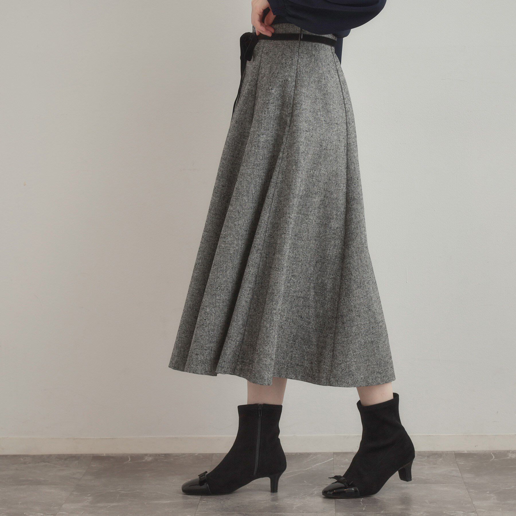 Couture broach「【通勤・大人上品】ラメツイード フレアスカート」|スカート|