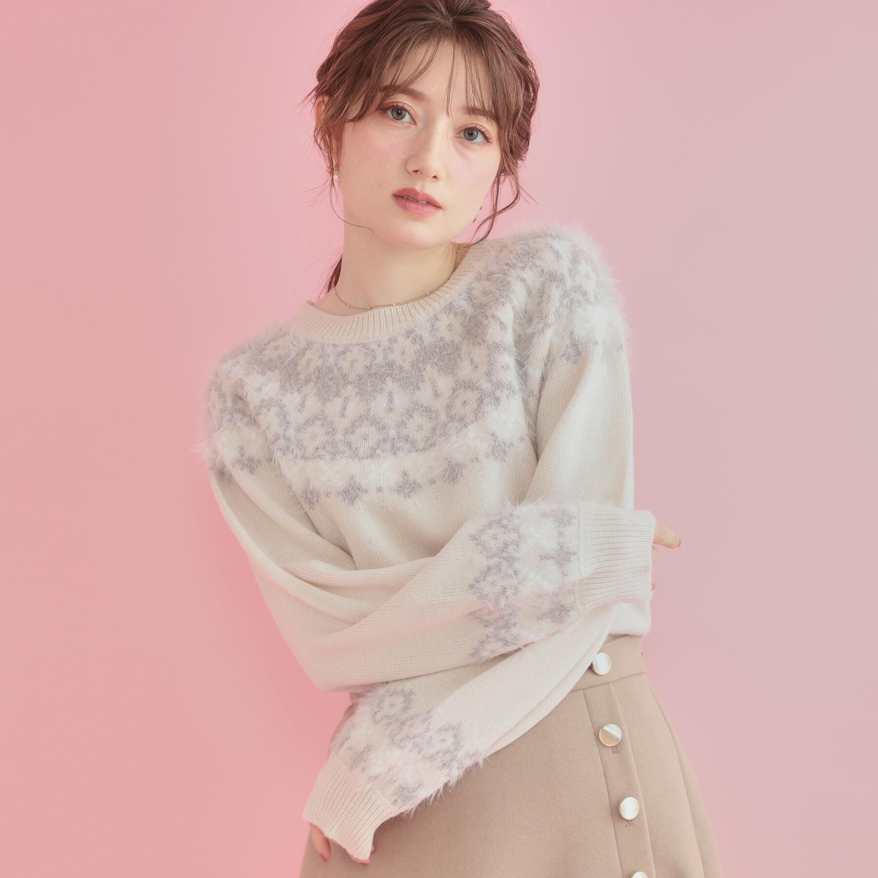 Couture broach「【着映え】求心フェザーニット」|ニット・セーター|