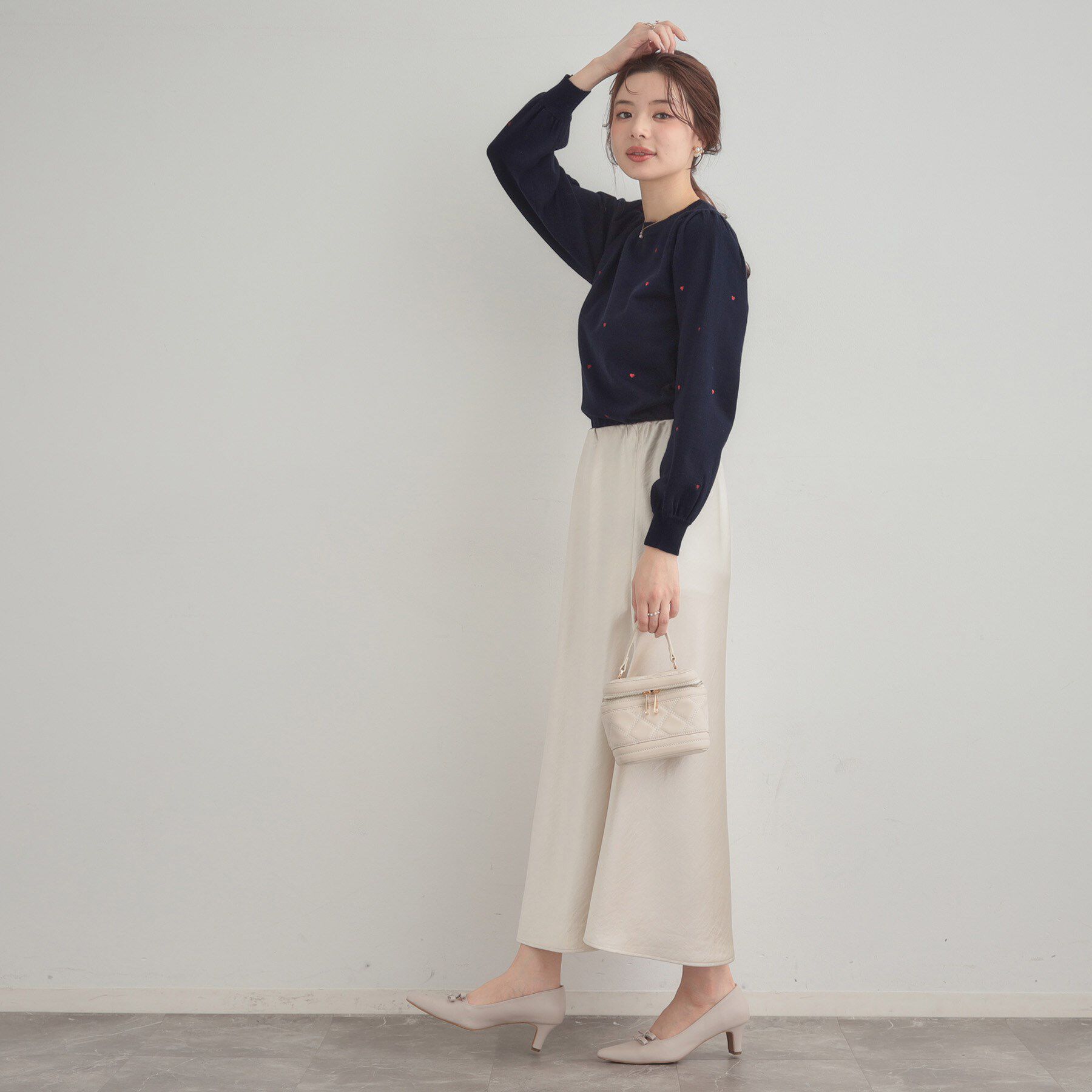 Couture broach「【着映え】ハートドットラメ刺繍ニット」|ニット・セーター|