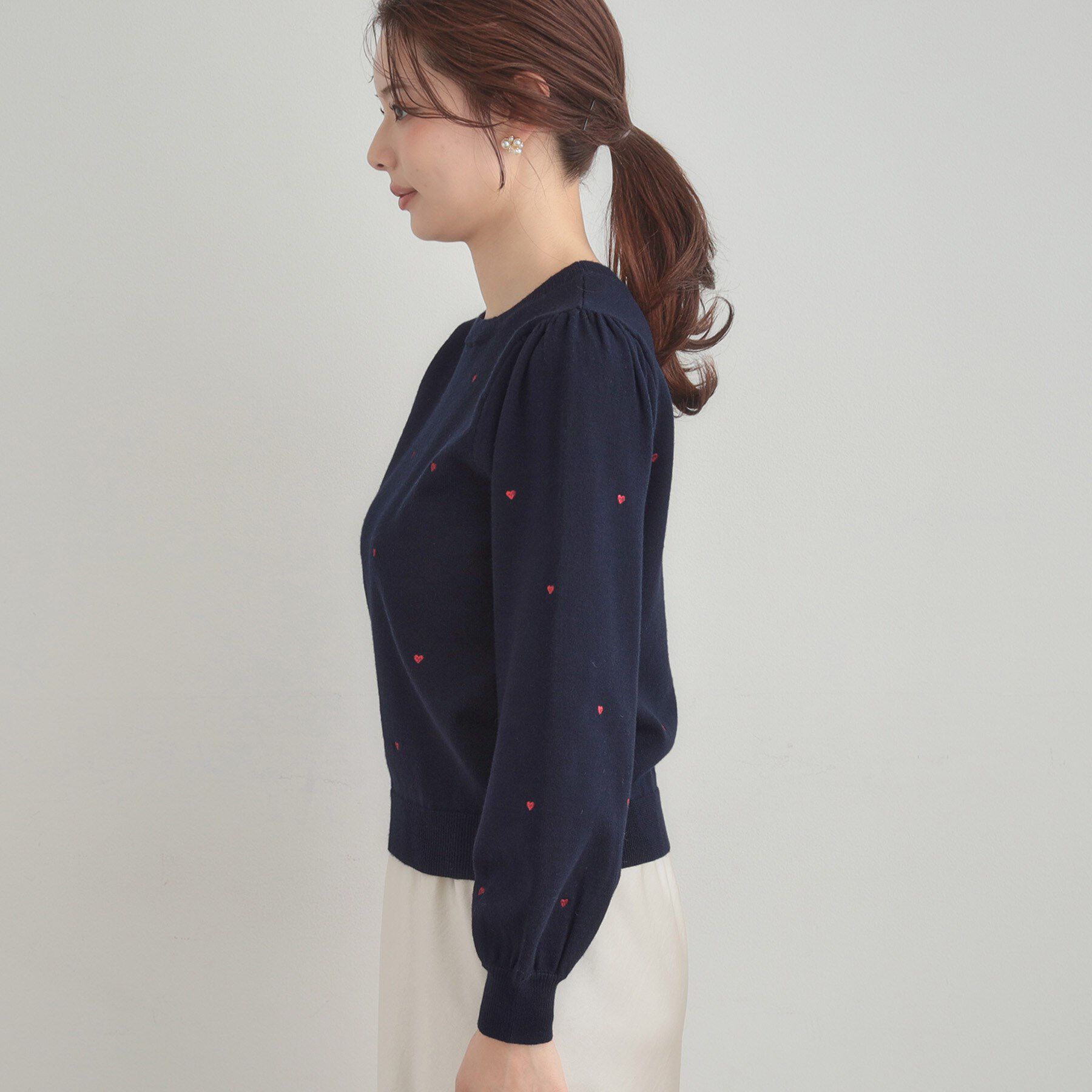 Couture broach「【着映え】ハートドットラメ刺繍ニット」|ニット・セーター|