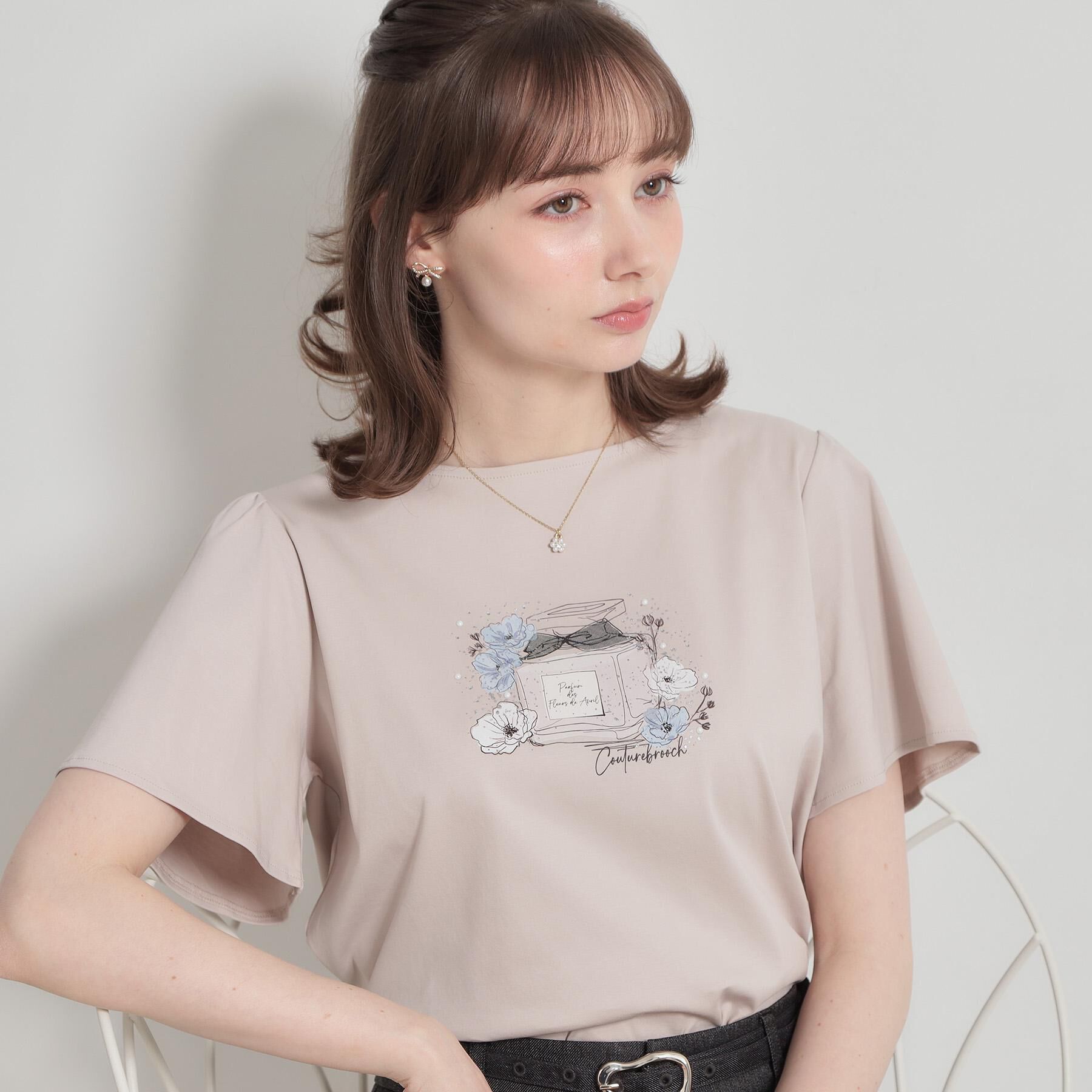 Couture broach「【接触冷感・UVカット】パフュームプリントTシャツ」|Tシャツ・カットソー|