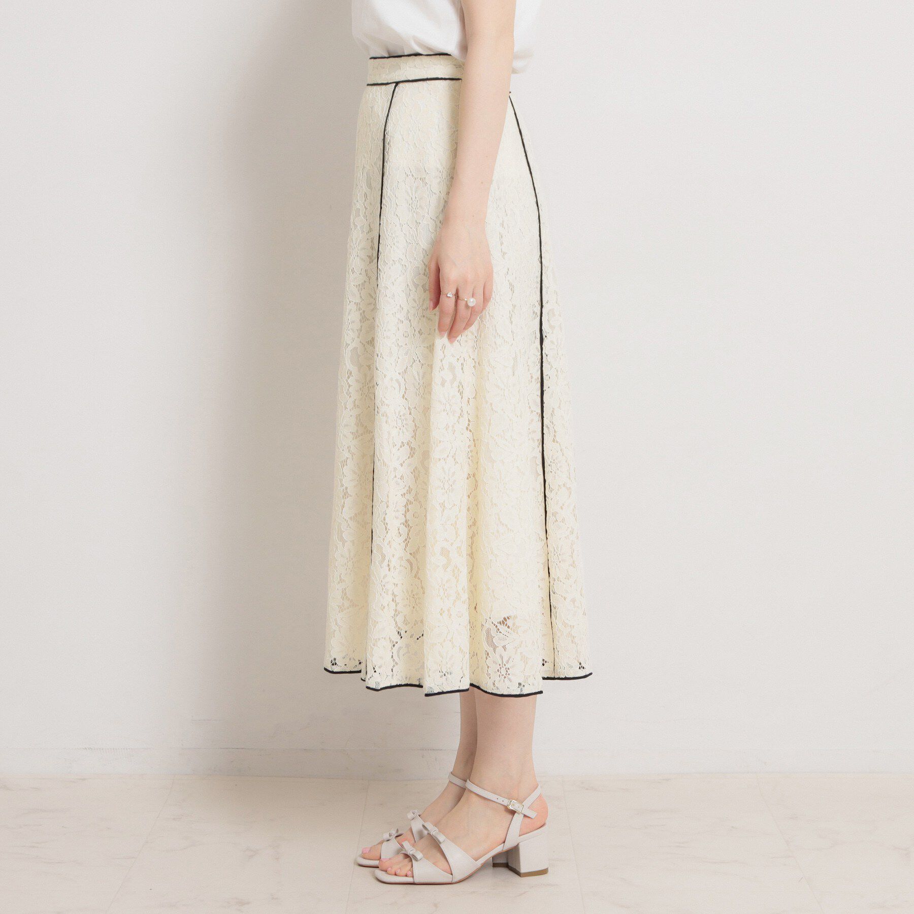 Couture broach「【洗える】コードフラワーレース スカート」|スカート|