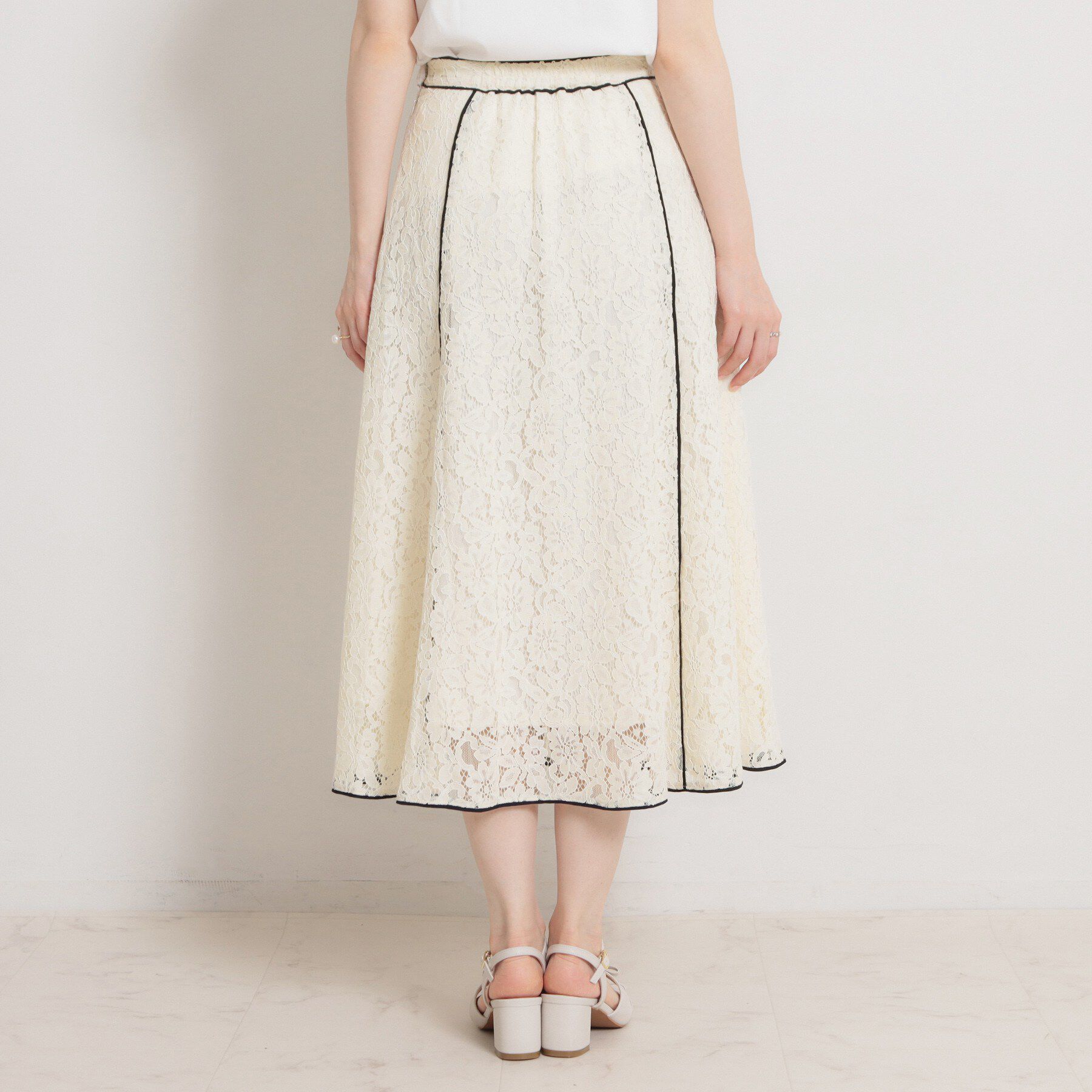 Couture broach「【洗える】コードフラワーレース スカート」|スカート|