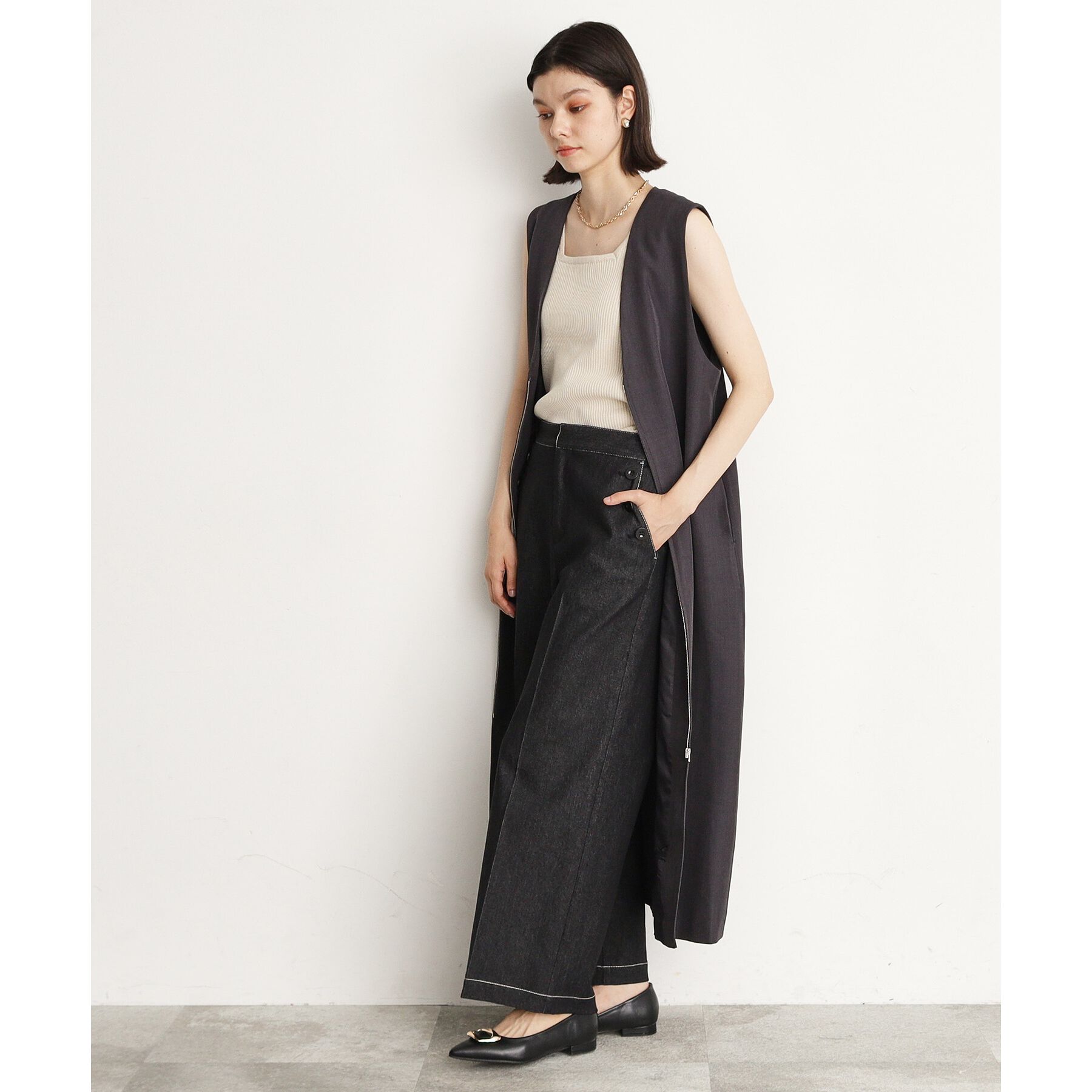 THE SHOP TK「【美脚/オ―ルシーズン】デニムマリンパンツ/洗濯機OK」|デニム|