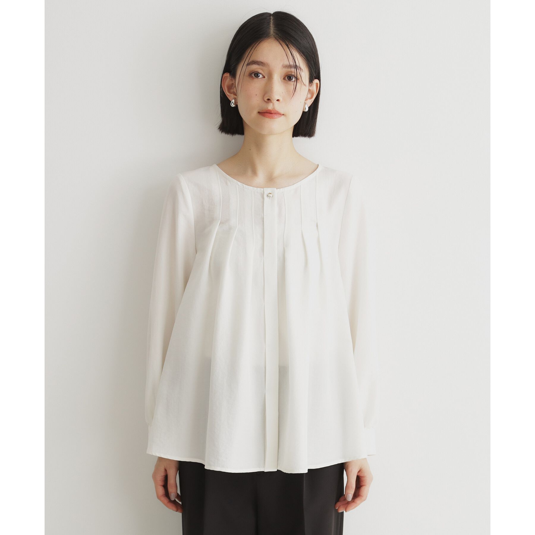 THE SHOP TK「【セレモニー/通勤】フロントタックブラウス」|シャツ・ブラウス|