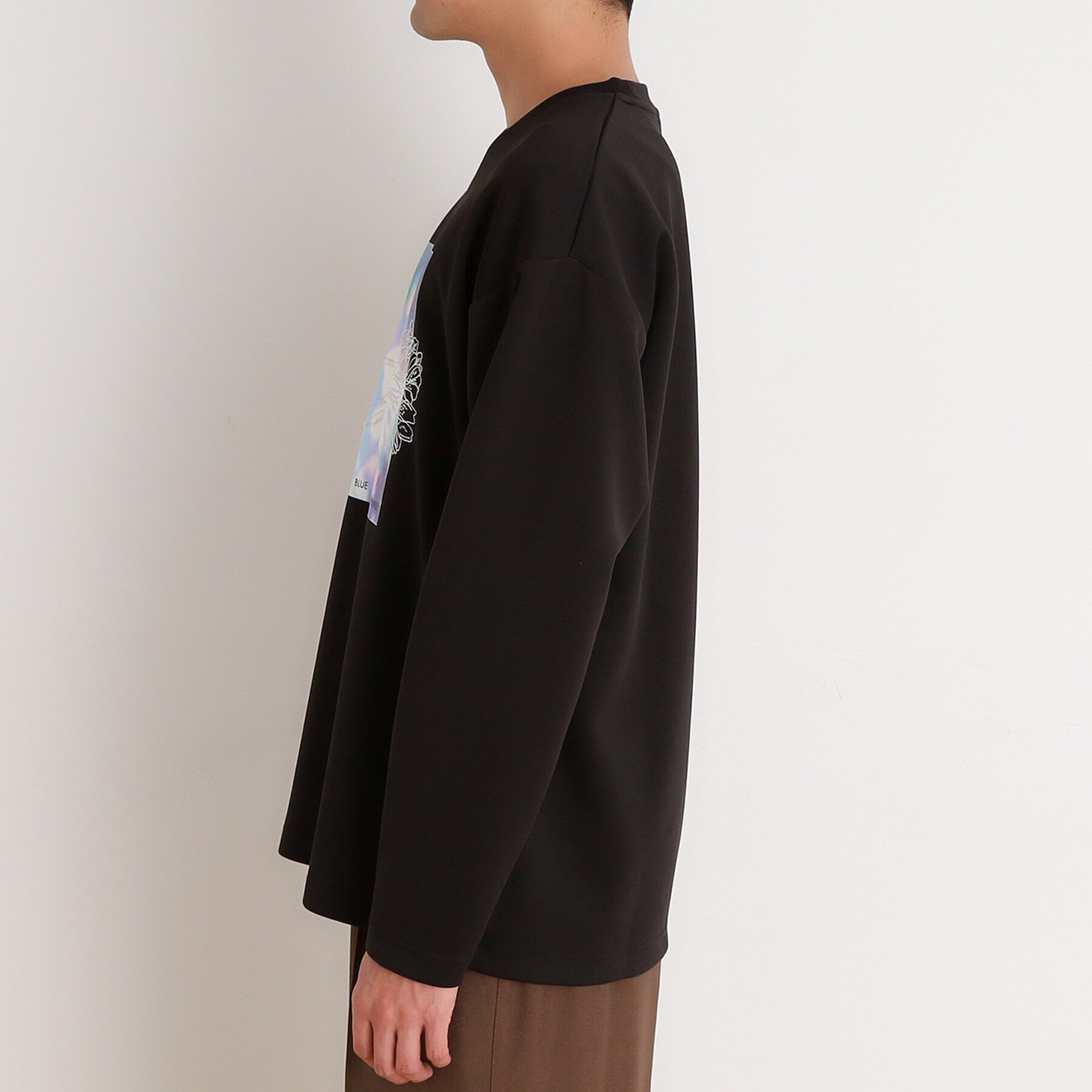 THE SHOP TK「フラワー刺繍＋グラフィックロングTシャツ」|Tシャツ・カットソー|