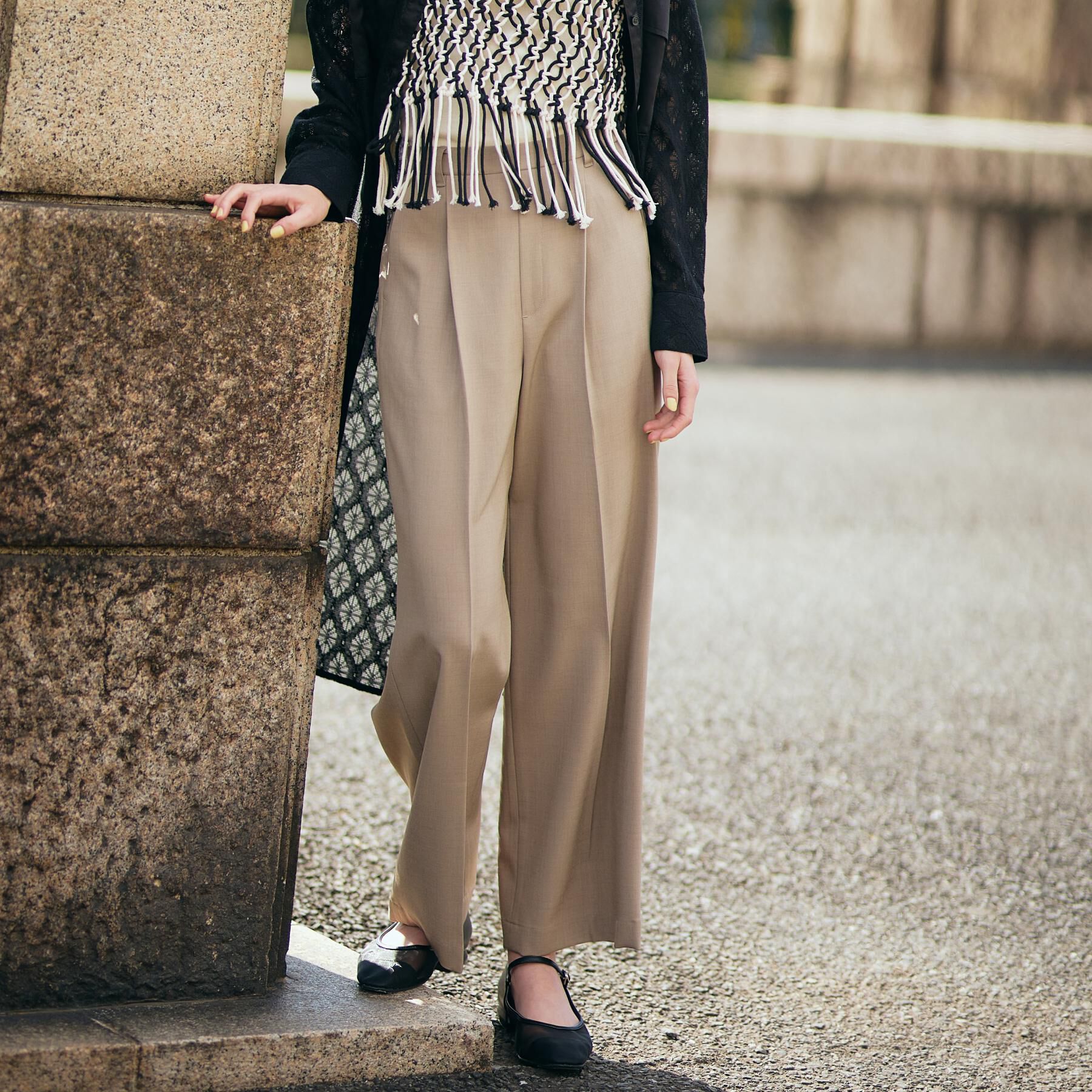 THE SHOP TK「【XS-XLサイズ】麻調ワイドパンツ/洗濯機OK/from the VOICE」|その他|