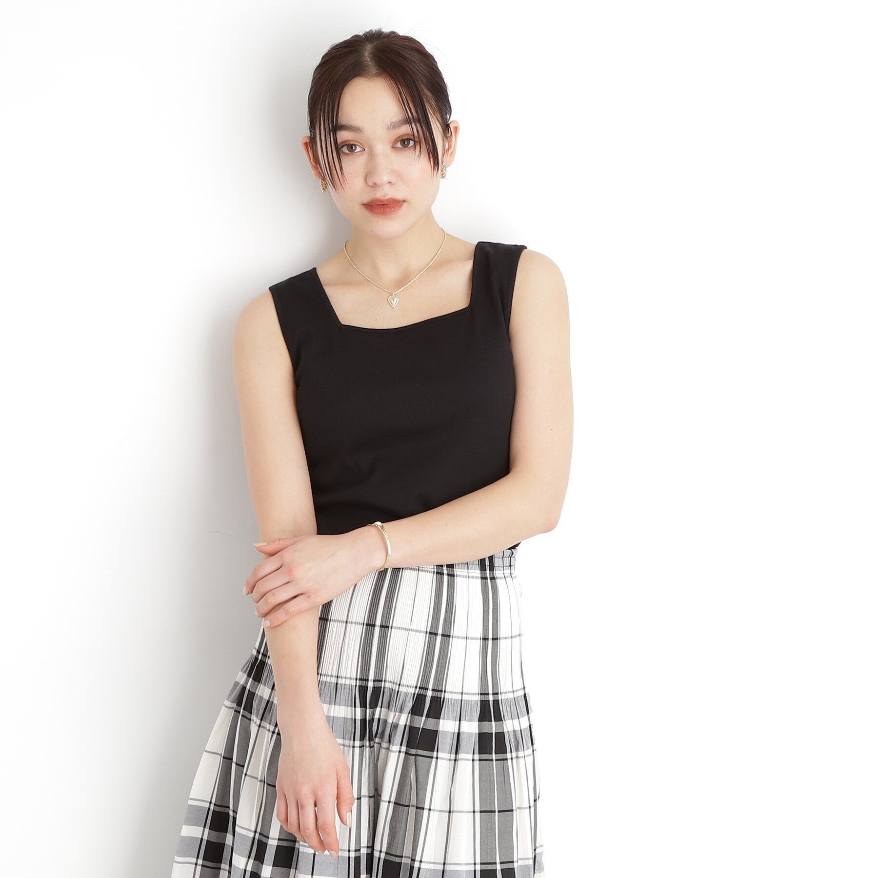 THE SHOP TK「【前後2WAY】スクエアリブタンク/洗える」|キャミソール|