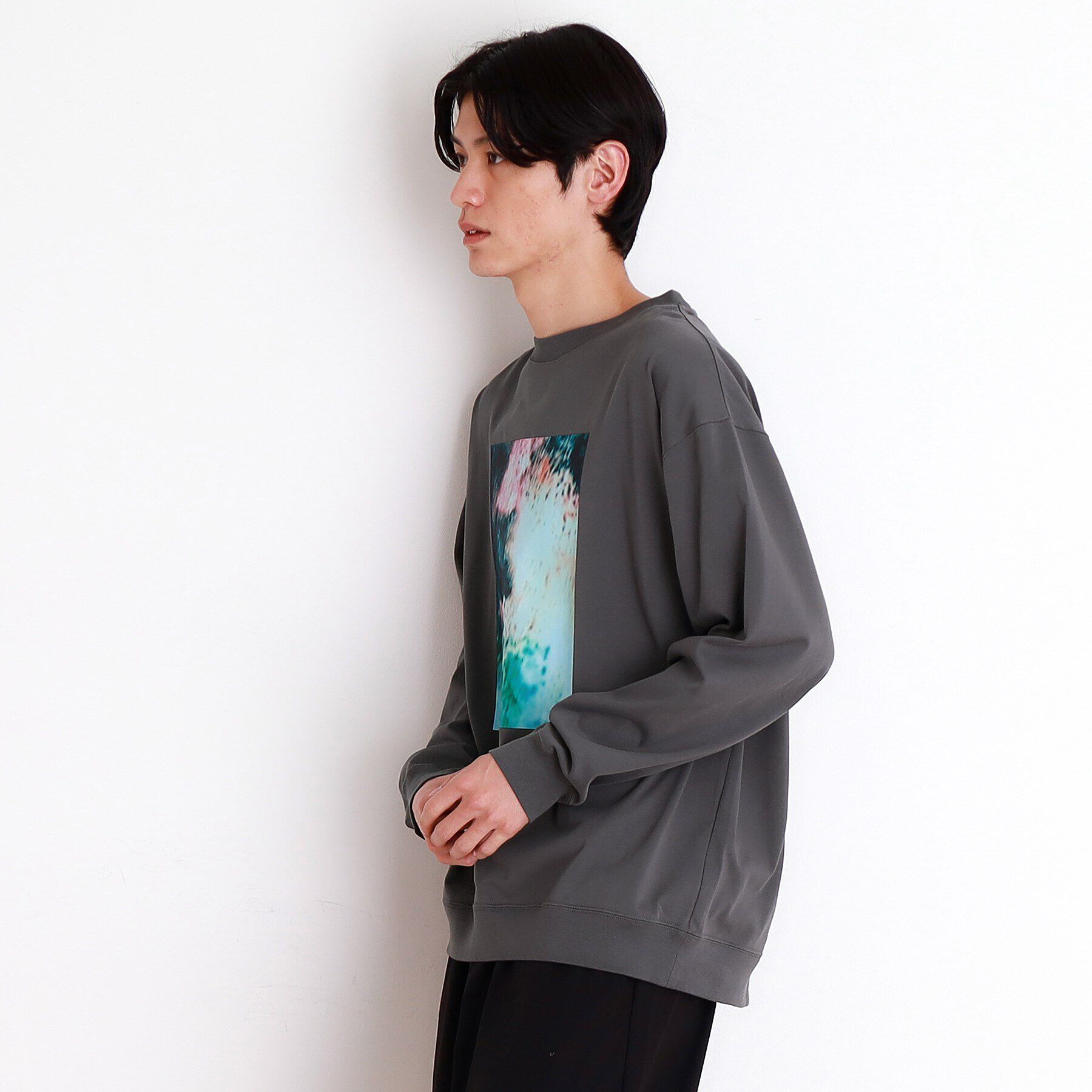 THE SHOP TK「プリントリブ長袖Tシャツ」|Tシャツ・カットソー|