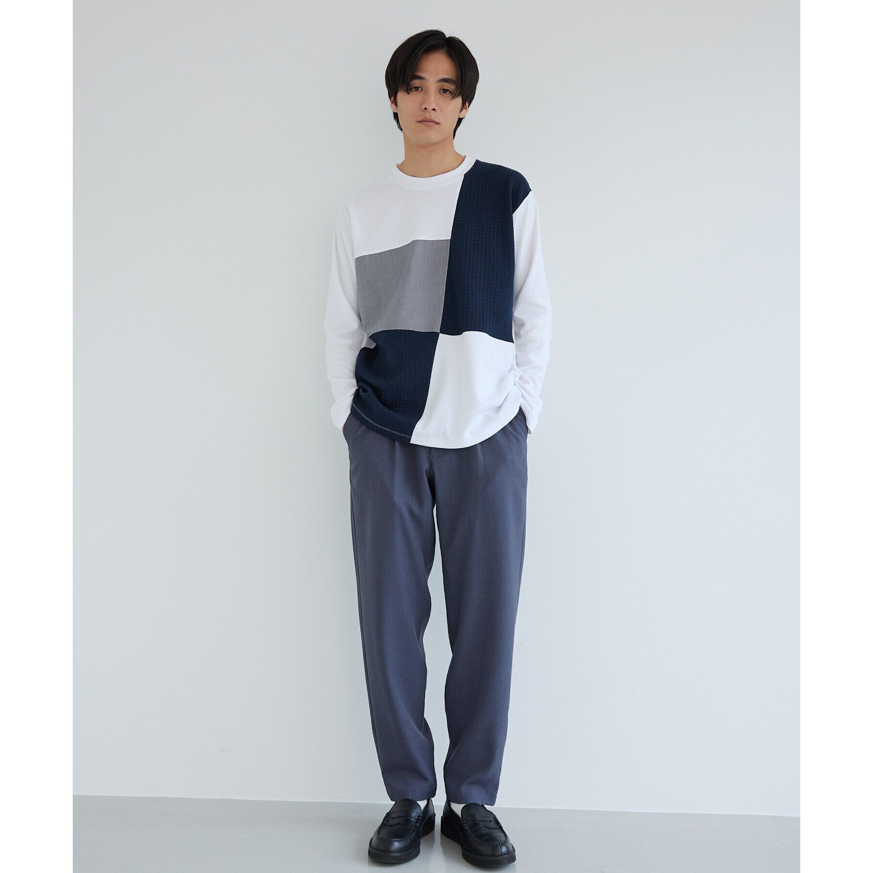 THE SHOP TK「パネルブロッキング長袖Tシャツ」|Tシャツ・カットソー|