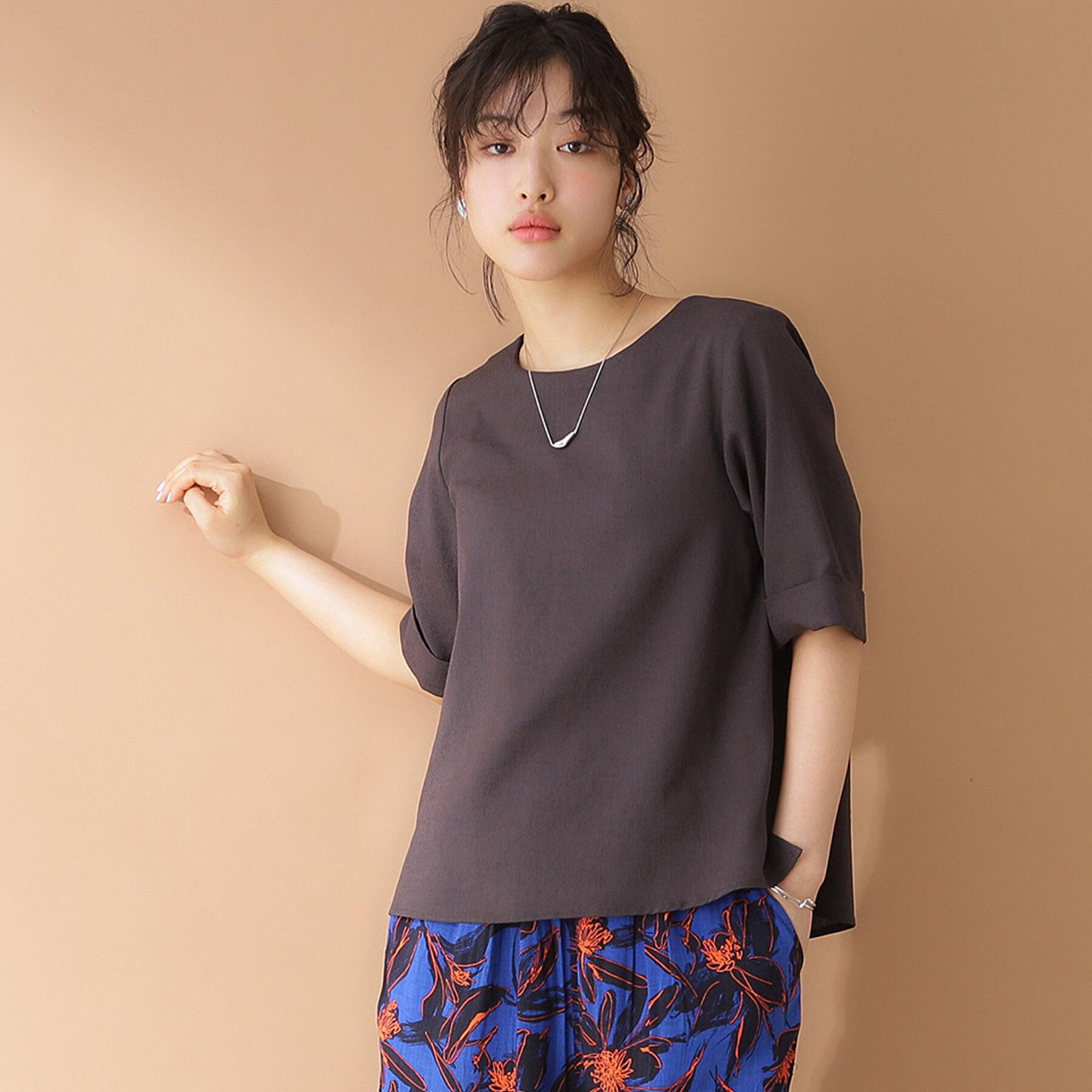 THE SHOP TK「麻調ブラウス【シワになりにくい/洗える】」|シャツ・ブラウス|