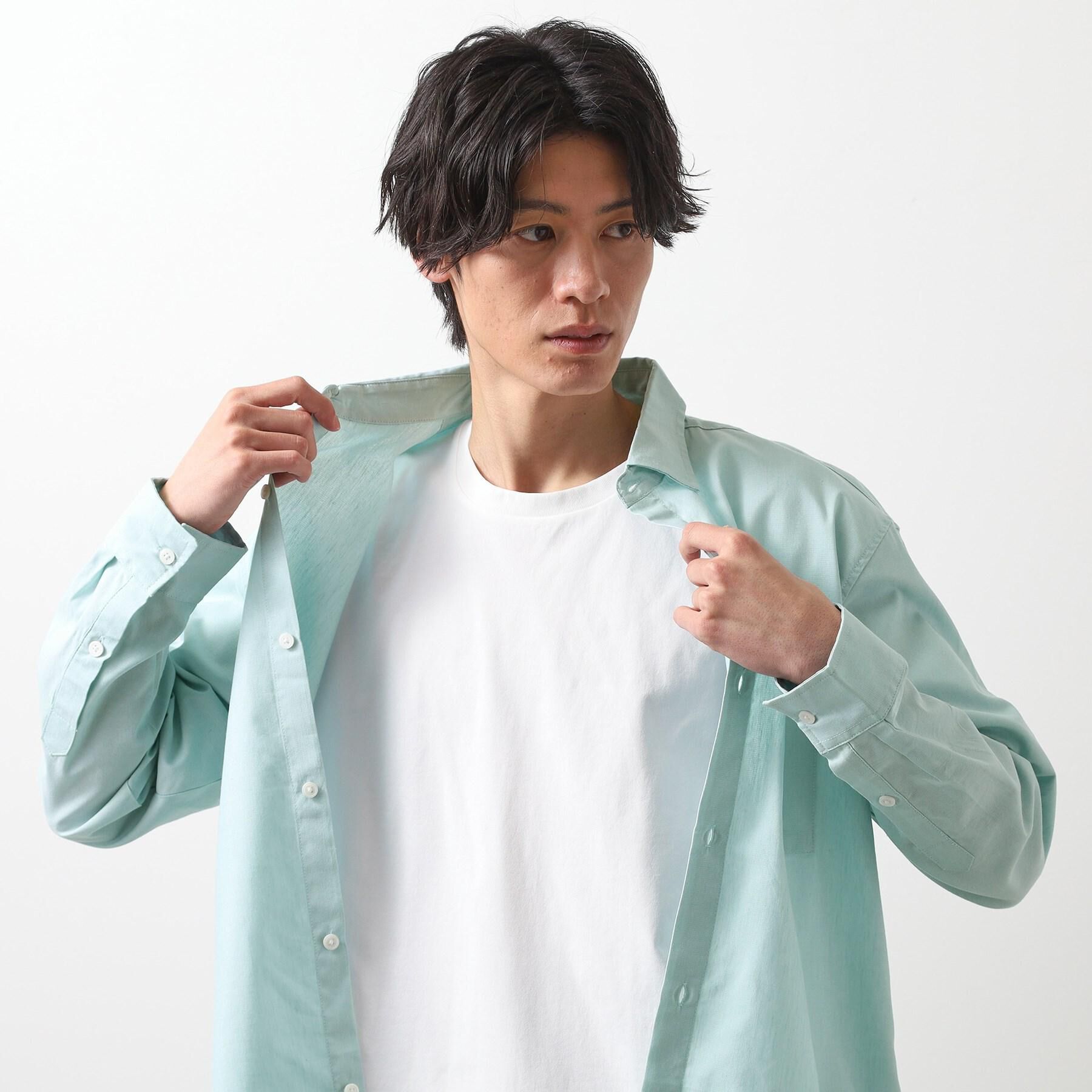 THE SHOP TK「綿麻ポリCOOLMAX（R）長袖シャツ」|シャツ・ブラウス|