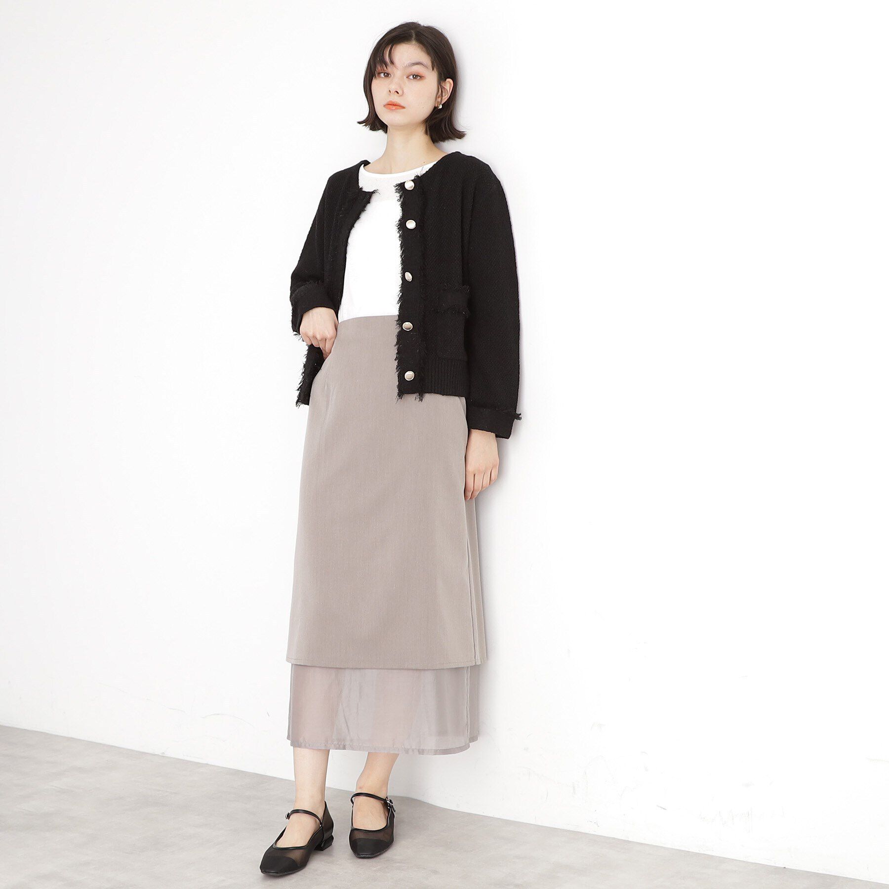 THE SHOP TK「【通勤/新生活】ノーカラーカーディガン/洗える」|カーディガン|