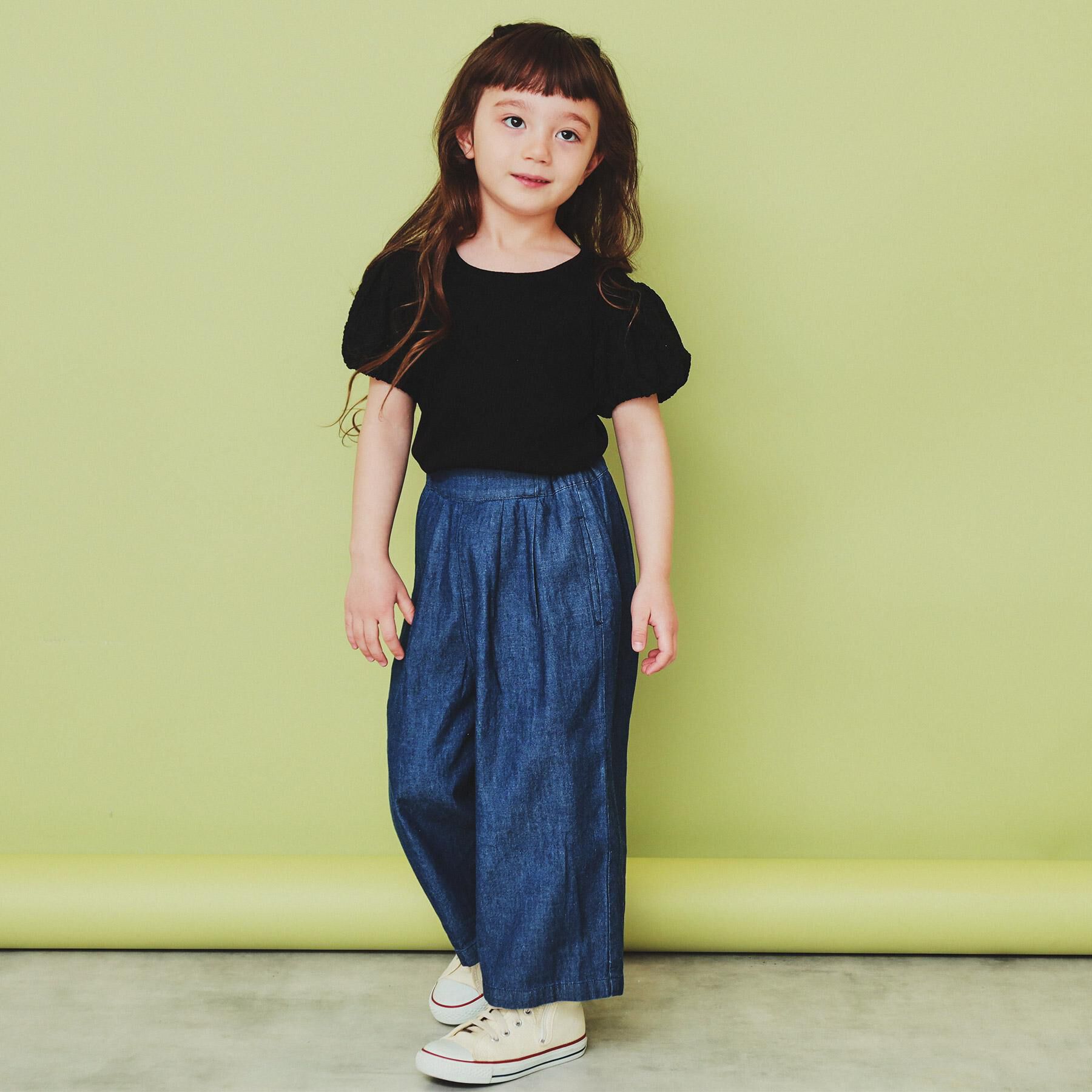 THE SHOP TK「【120-150】デニム＆花柄スカーチョ/ママとおそろい・洗濯機OK」|その他|