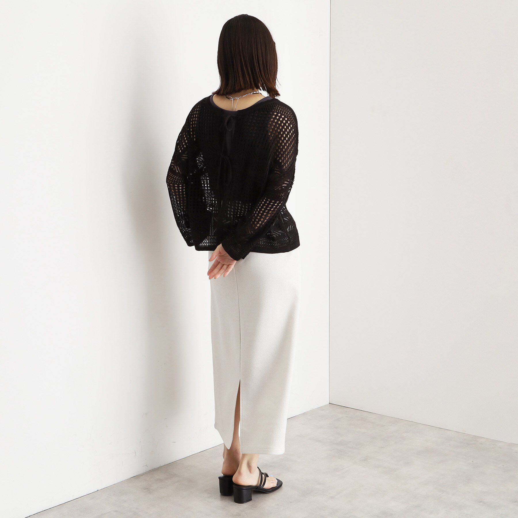 THE SHOP TK「【前後2WAY】タンク付透かし柄ニット/洗える」|その他|