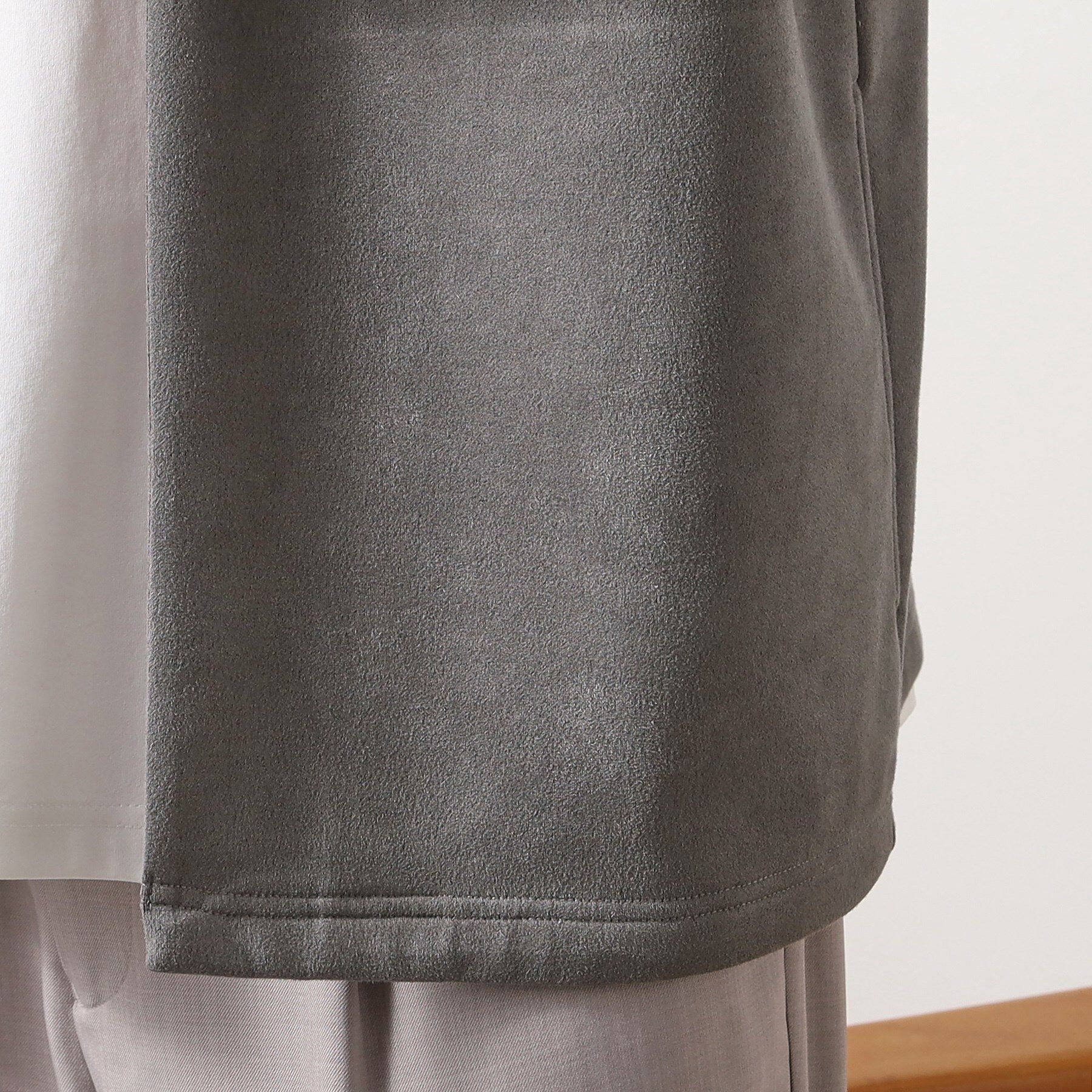 THE SHOP TK「フェイクスウェードアンサンブルカーディガン【五分袖カーディガン＋半袖Tシャツセットアイテム】」|カーディガン|