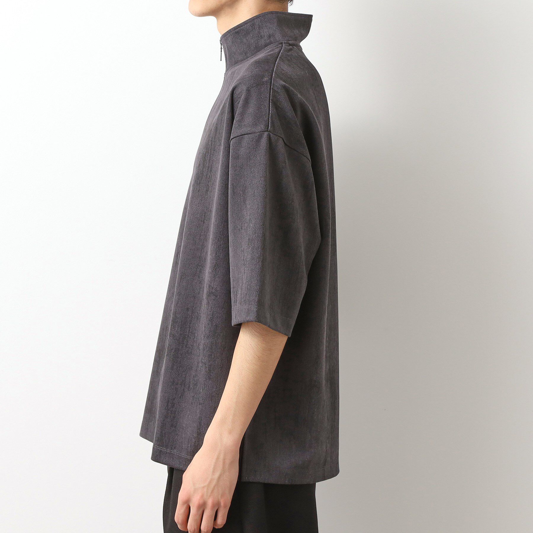 THE SHOP TK「スウェードプリントハーフジッププルオーバー　【オーバーサイズ/洗濯機OK】」|Tシャツ・カットソー|