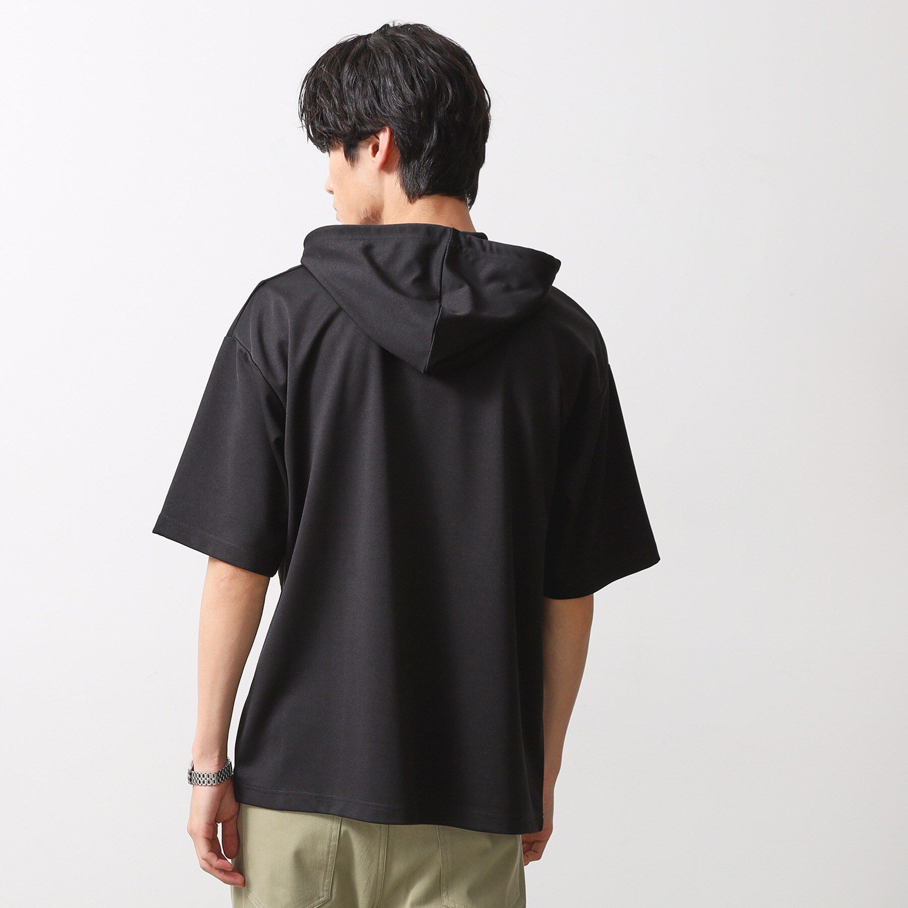 THE SHOP TK「ブロッキング半袖パーカ　洗濯機OK」|パーカー|