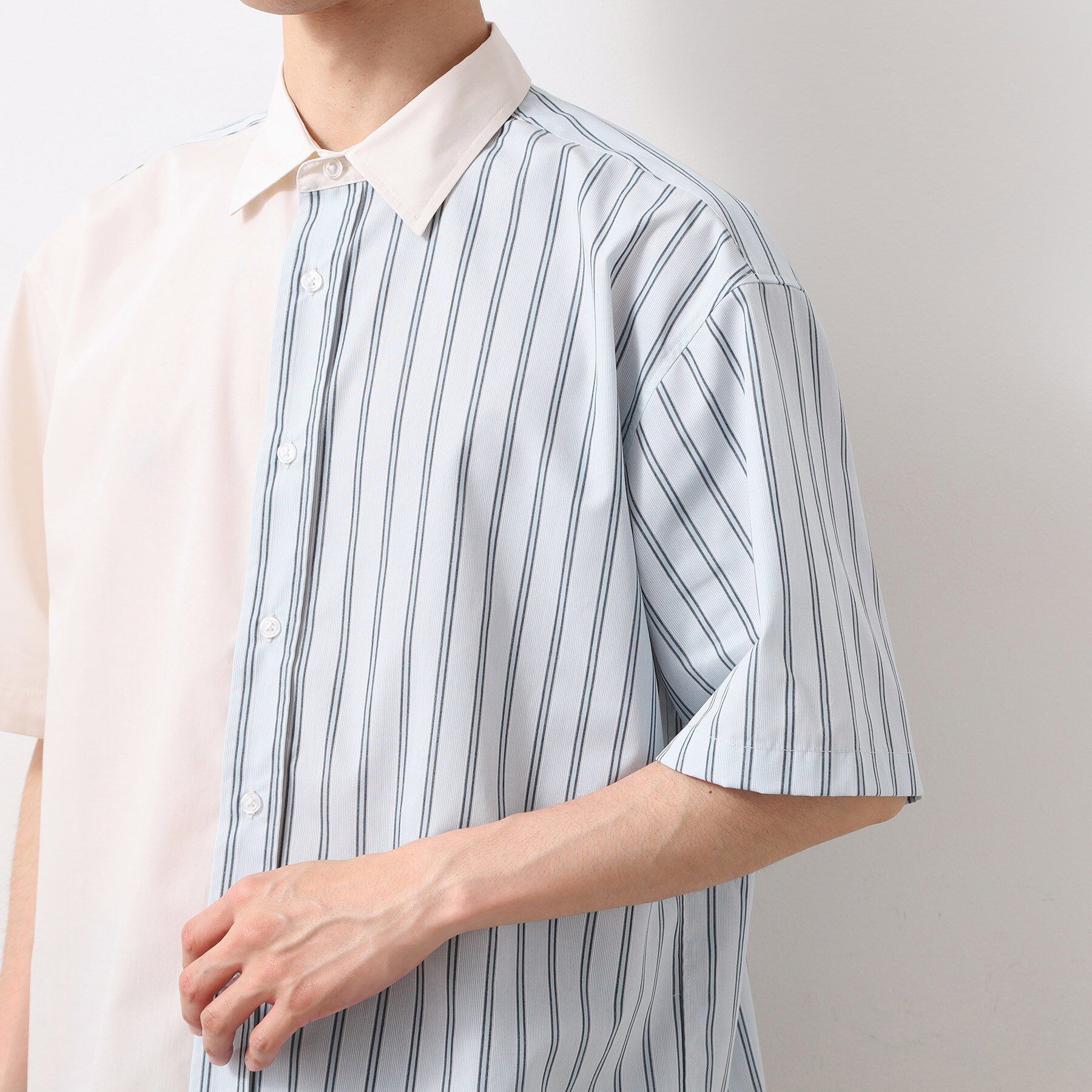 THE SHOP TK「ブロードパネルストライプ半袖シャツ 洗濯機OK／サスティナブル素材」|シャツ・ブラウス|