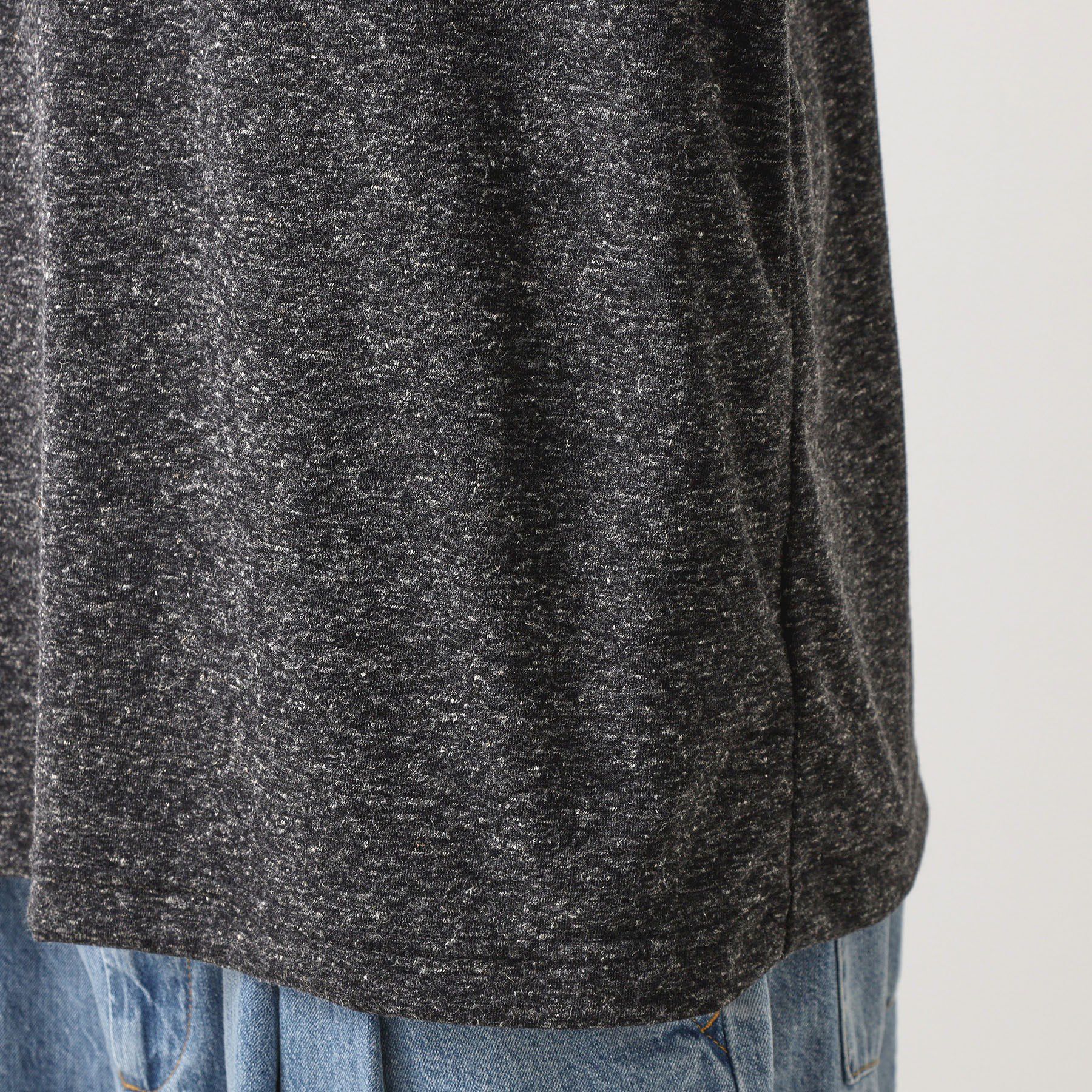 THE SHOP TK「ポリ麻プリント半袖Tシャツ【洗濯機OK】」|Tシャツ・カットソー|