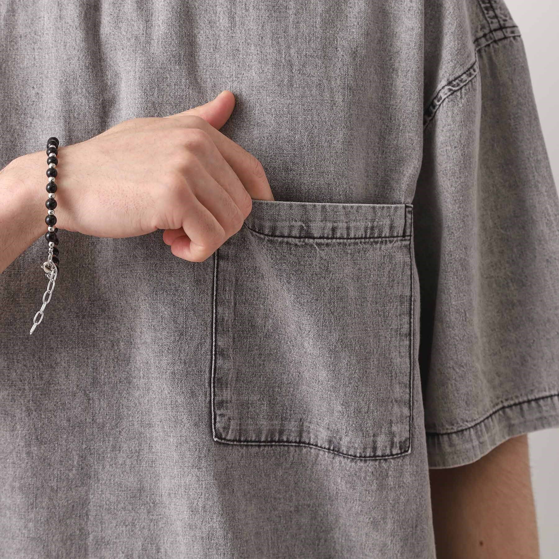 THE SHOP TK「ライトデニム半袖Tシャツ【洗濯機OK】」|Tシャツ・カットソー|