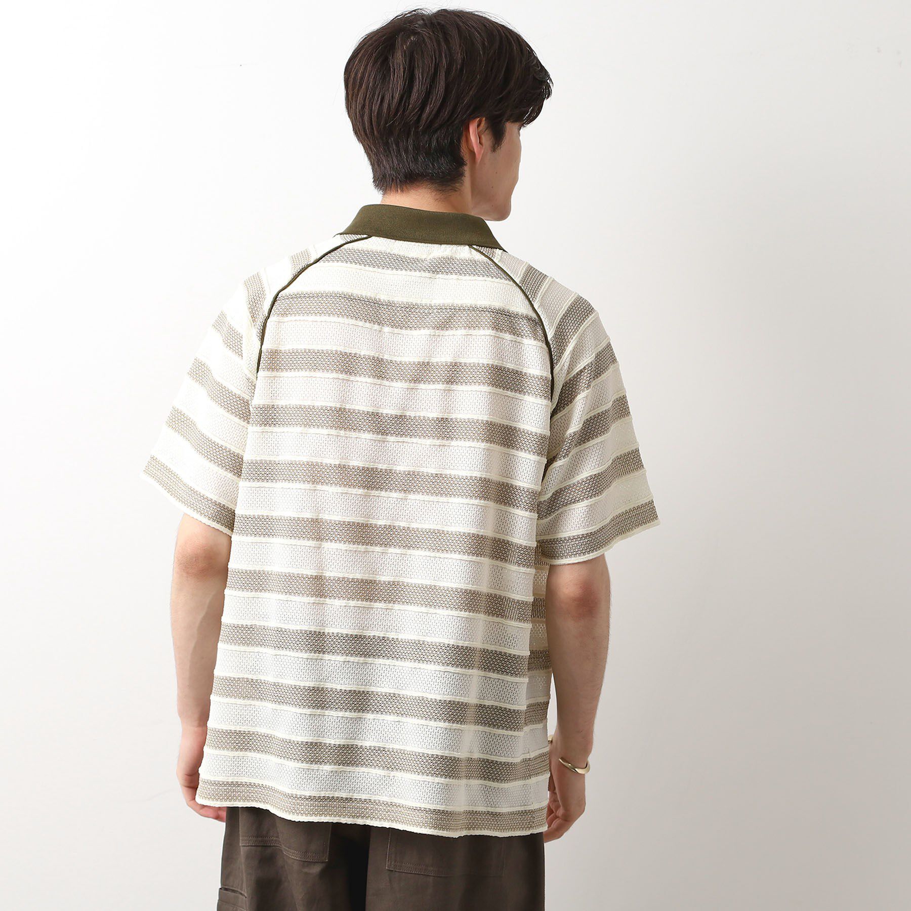 THE SHOP TK「変形ボーダーポロシャツ【洗濯機OK】」|Tシャツ・カットソー|